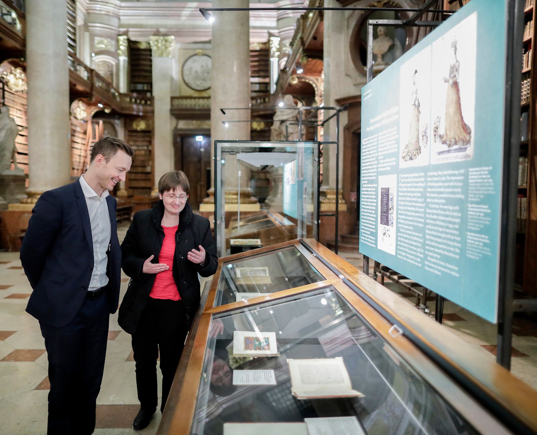 Am 14. M&auml;rz 2019 er&ouml;ffnete Bundesminister Gernot Bl&uuml;mel die Ausstellung &quot;Kaiser Maximilan I. Ein Gro&szlig;er Habsburger&quot; in der &Ouml;sterreichischen National Bibliothek.