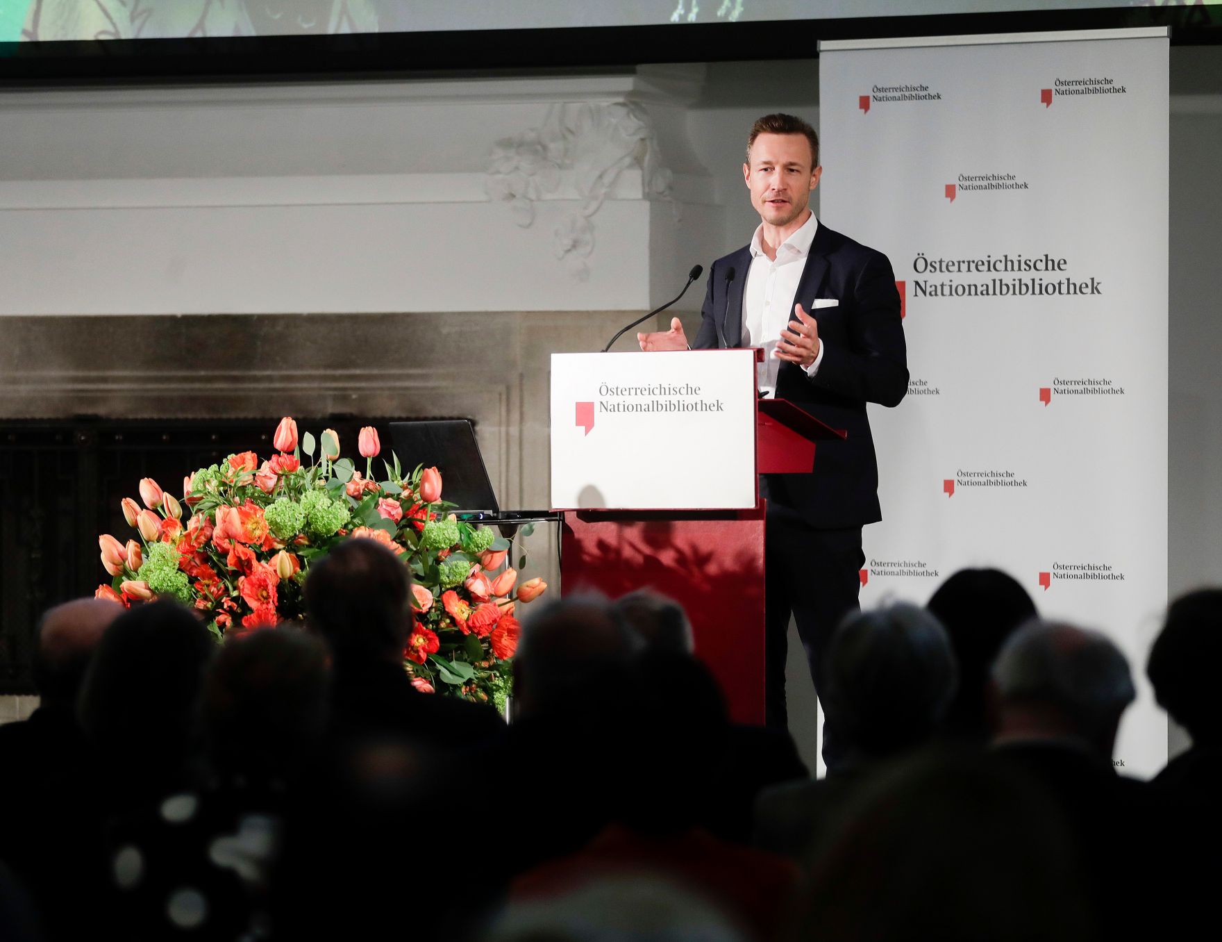 Am 14. M&auml;rz 2019 er&ouml;ffnete Bundesminister Gernot Bl&uuml;mel (im Bild) die Ausstellung &quot;Kaiser Maximilan I. Ein Gro&szlig;er Habsburger&quot; in der &Ouml;sterreichischen National Bibliothek.