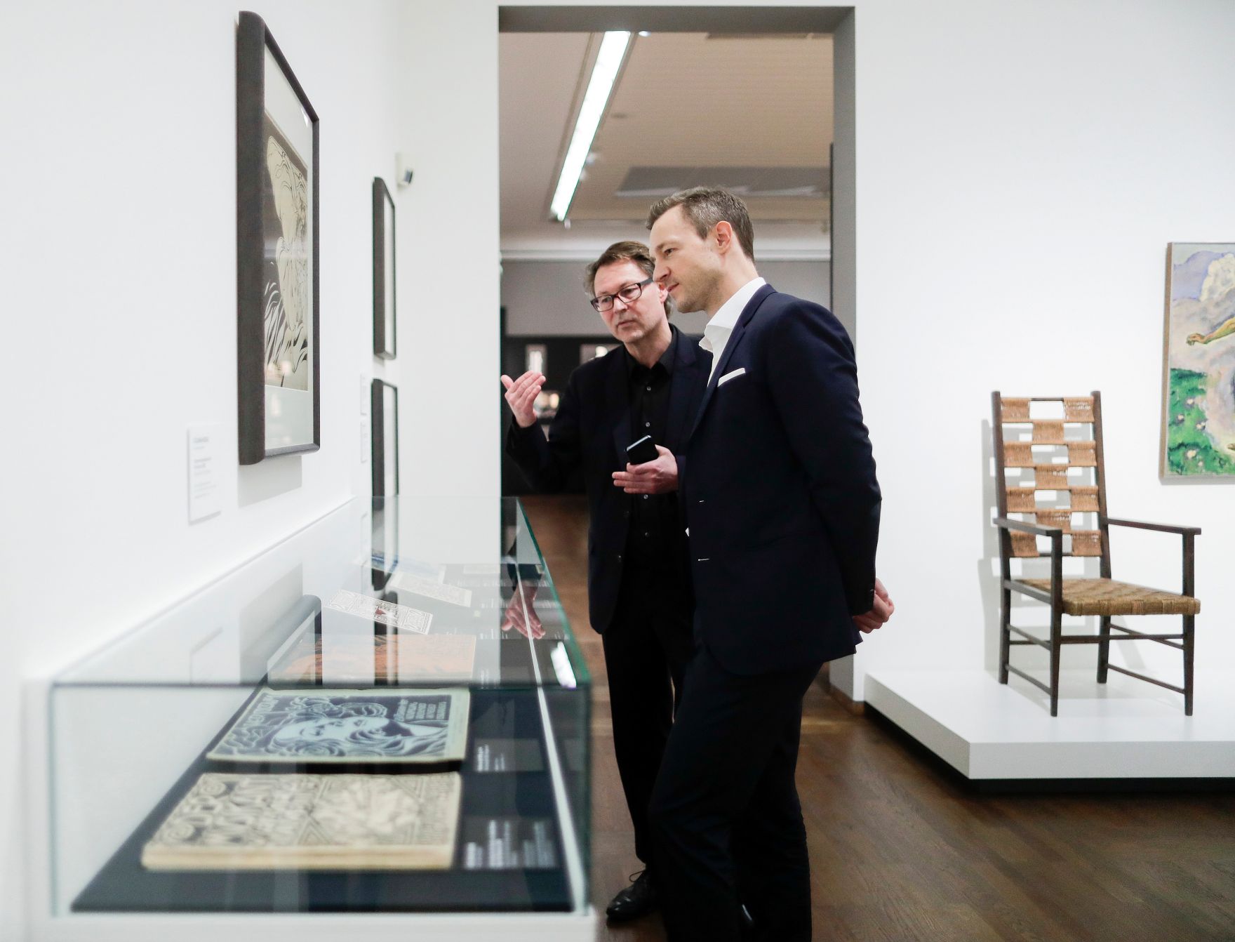 Am 15. M&auml;rz 2019 er&ouml;ffnete Bundesminister Gernot Bl&uuml;mel (r.) die Ausstellung &quot;Wien 1900. Aufbruch in die Moderne&quot; im Leopold Museum. Im Bild mit dem Direktor des Leopold Museums Hans-Peter Wipplinger (l.).