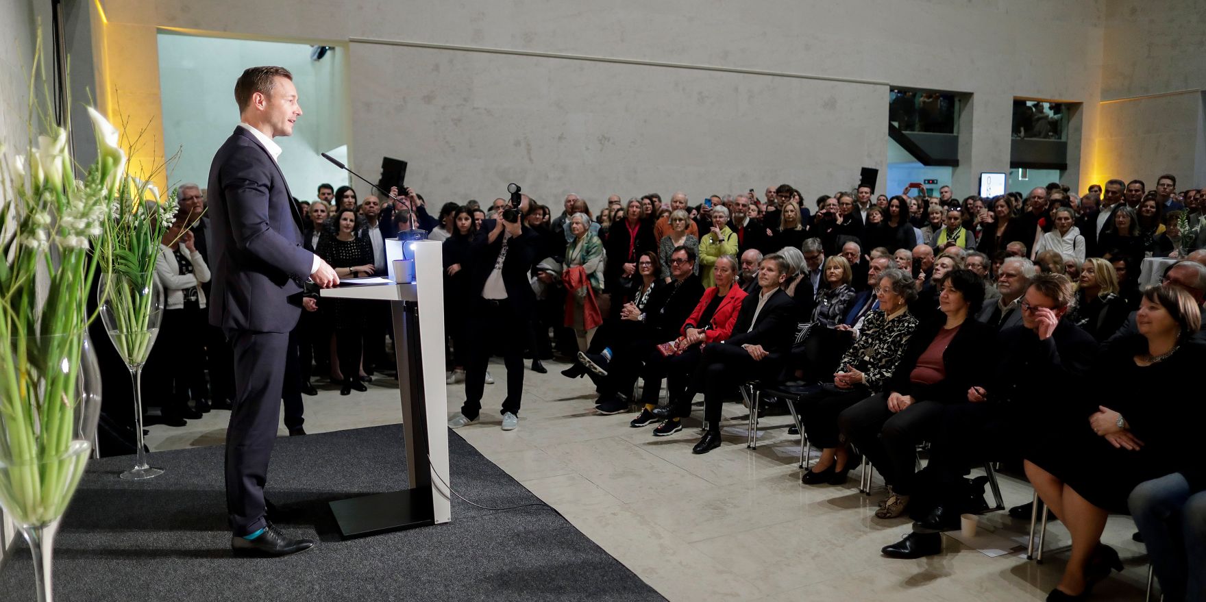 Am 15. M&auml;rz 2019 er&ouml;ffnete Bundesminister Gernot Bl&uuml;mel (im Bild) die Ausstellung &quot;Wien 1900. Aufbruch in die Moderne&quot; im Leopold Museum.