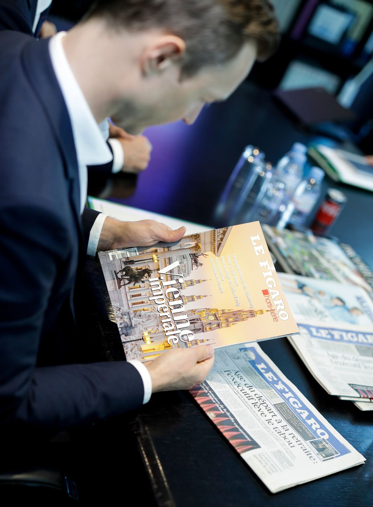 Am 21. M&auml;rz 2019 reiste Bundesminister Gernot Bl&uuml;mel nach Paris. Im Bild bei Le Figaro.