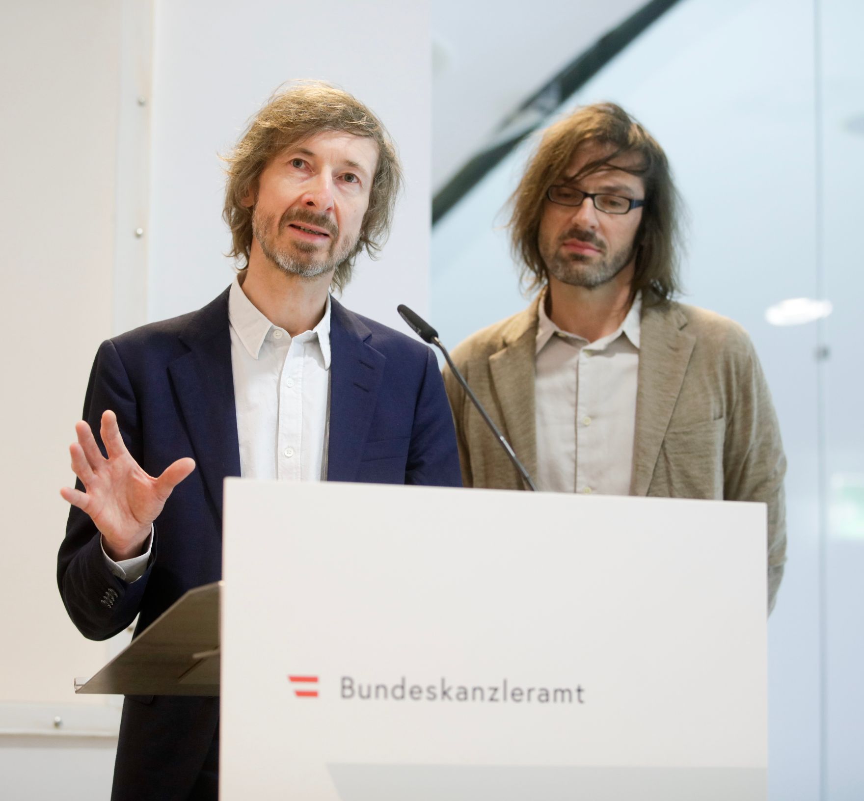 Am 03. April 2019 fand Pressekonferenz zum Thema &quot;Architekturbiennale Venedig 2020&quot; mit Bundesminister Gernot Bl&uuml;mel statt.