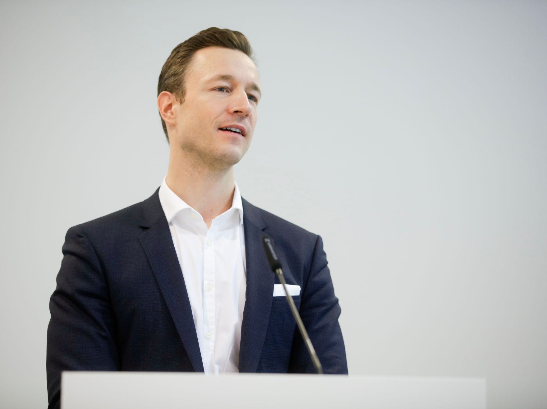 Am 03. April 2019 fand Pressekonferenz zum Thema &quot;Architekturbiennale Venedig 2020&quot; mit Bundesminister Gernot Bl&uuml;mel (im Bild) statt.