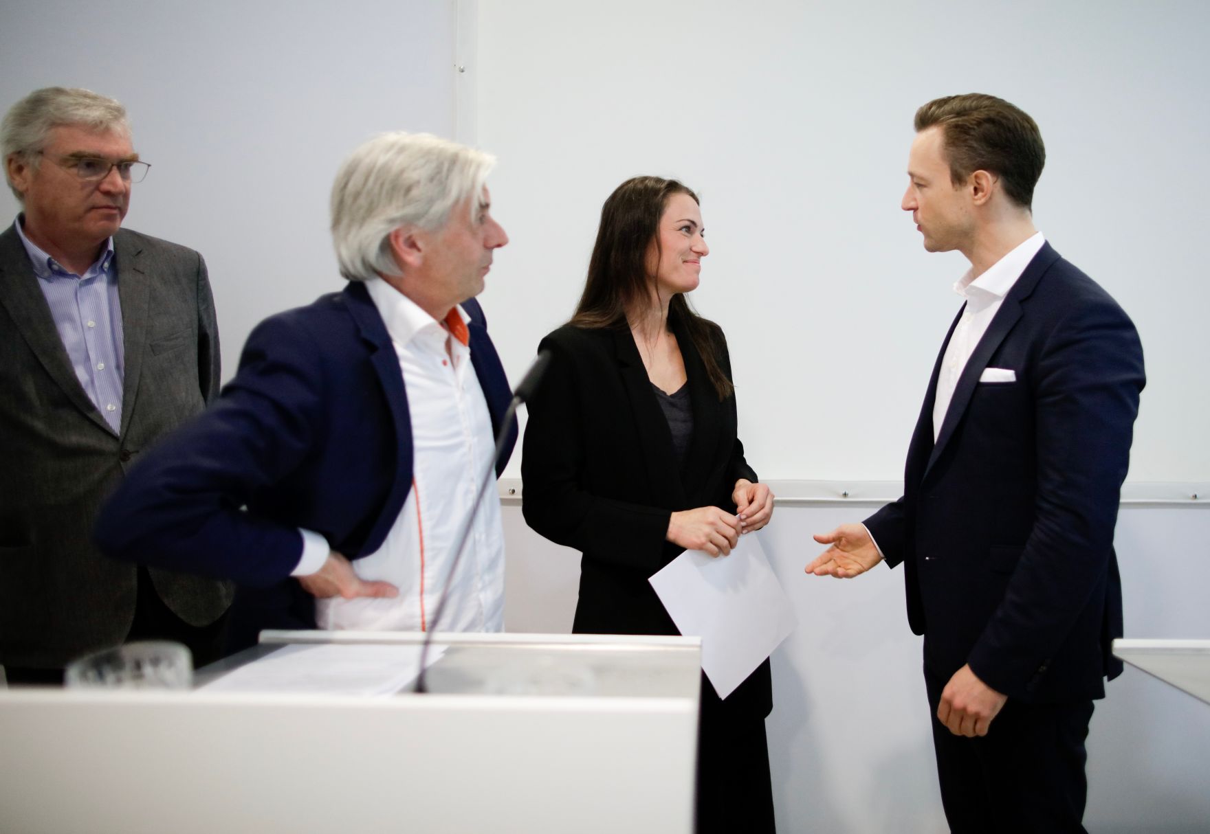 Am 03. April 2019 fand Pressekonferenz zum Thema &quot;Architekturbiennale Venedig 2020&quot; mit Bundesminister Gernot Bl&uuml;mel (r.) statt.