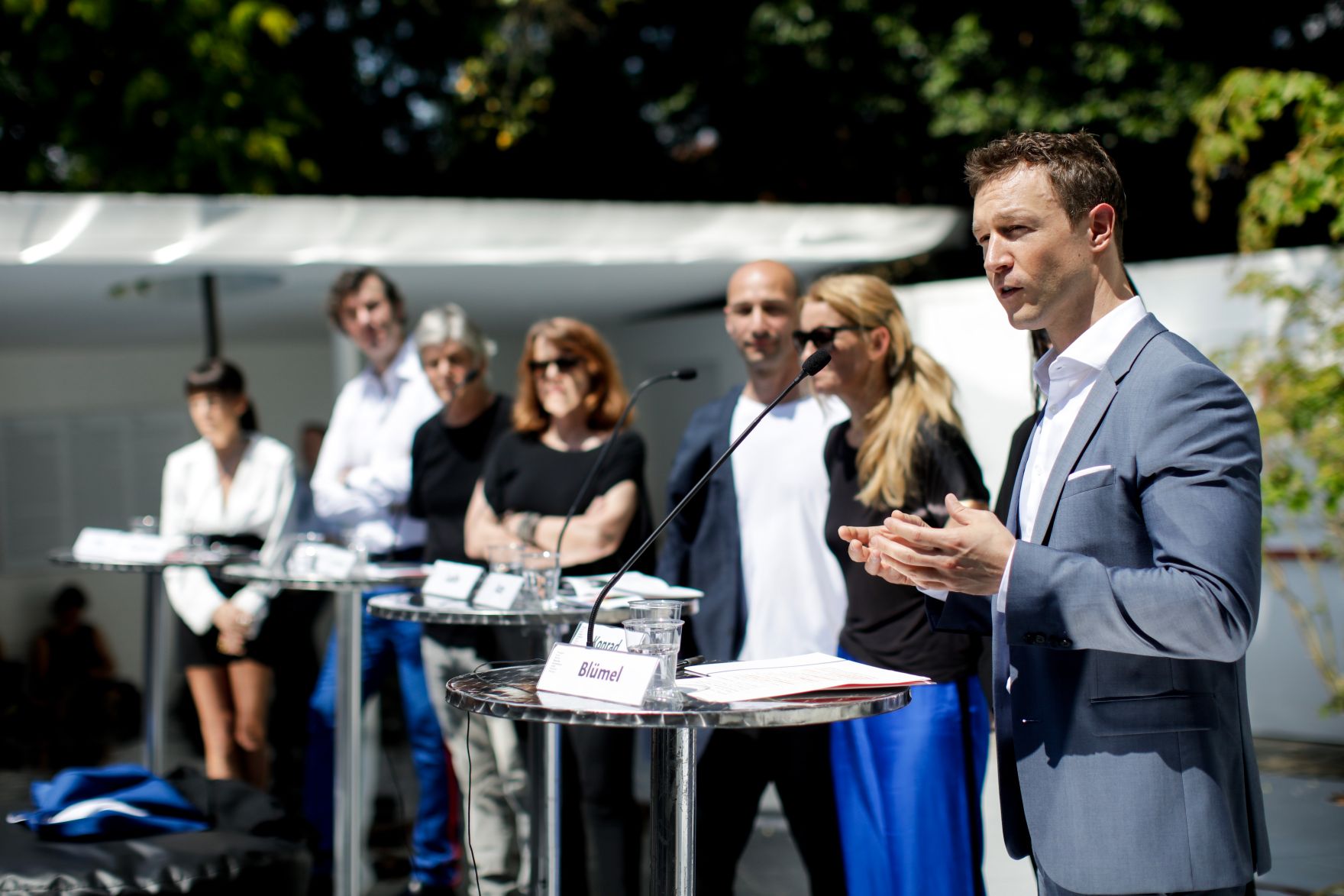 Am 24. Mai 2018 reiste Bundesminister Gernot Bl&uuml;mel (r.) anl&auml;sslich der Ausstellungser&ouml;ffnung im &Ouml;sterreich Pavillon auf der 16. Internationalen Architekturausstellung "La Biennale di Venezia" nach Venedig.