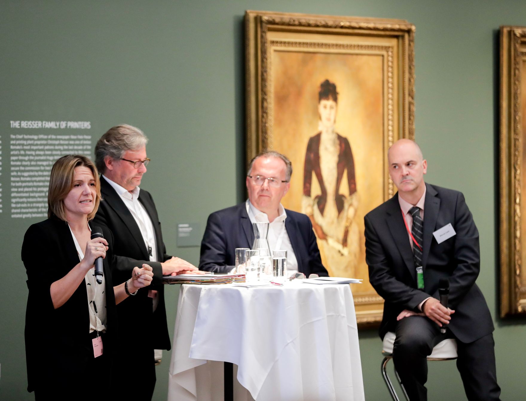 Am 7. Juni 2018 nahm Bundesminister Gernot Bl&uuml;mel am medienpolitischen Diskurs &quot;MedienEnquete&quot; teil. Im Bild die Senderchefin von PULS 4 Stefanie Groiss-Horowitz (l.), ORF-Generaldirektor Alexander Wrabetz (2.v.l.) und der Vorstandsvorsitzende der Moser Holding AG Hermann Petz (2.v.r.).