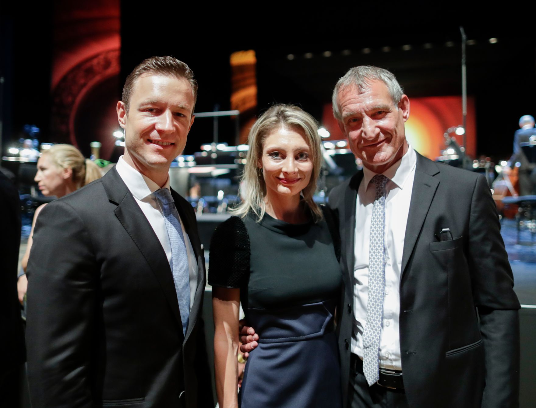 Am 18. Juli 2018 reiste Bundesminister Gernot Bl&uuml;mel (l.) anl&auml;sslich der Er&ouml;ffnung der Bregenzer Festspiele nach Bregenz.