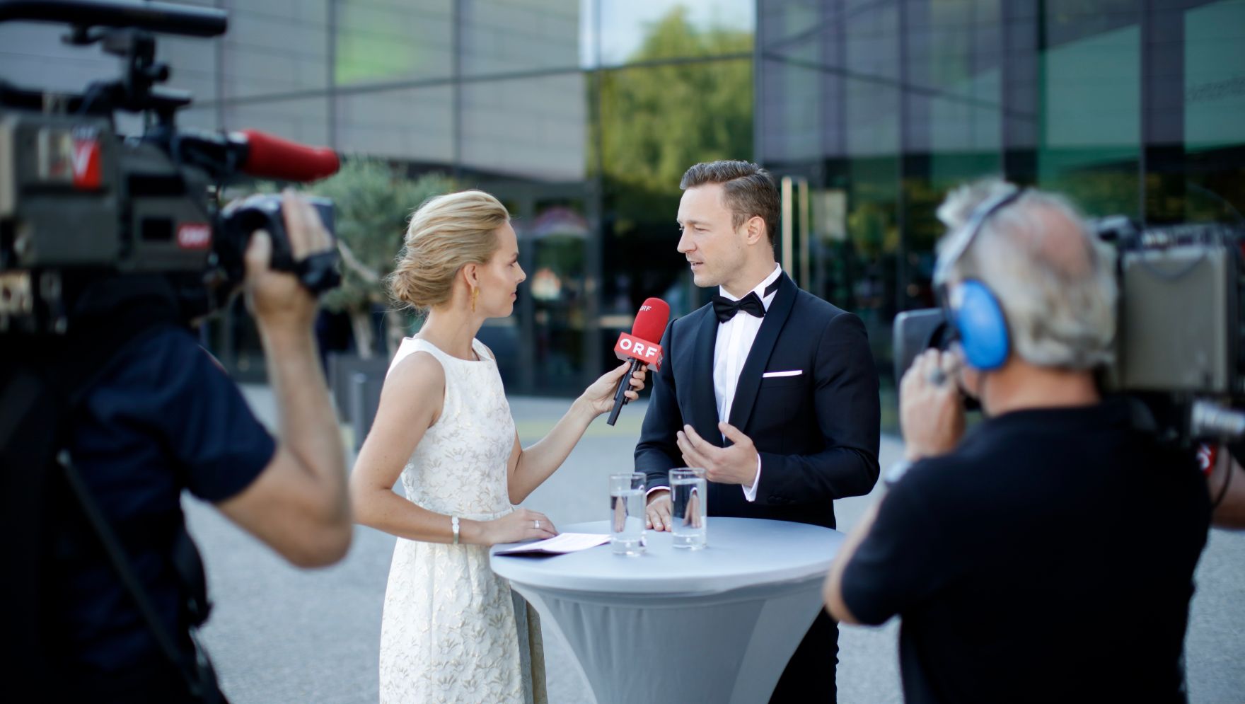 Am 18. Juli 2018 reiste Bundesminister Gernot Bl&uuml;mel (m.) anl&auml;sslich der Er&ouml;ffnung der Bregenzer Festspiele nach Bregenz.