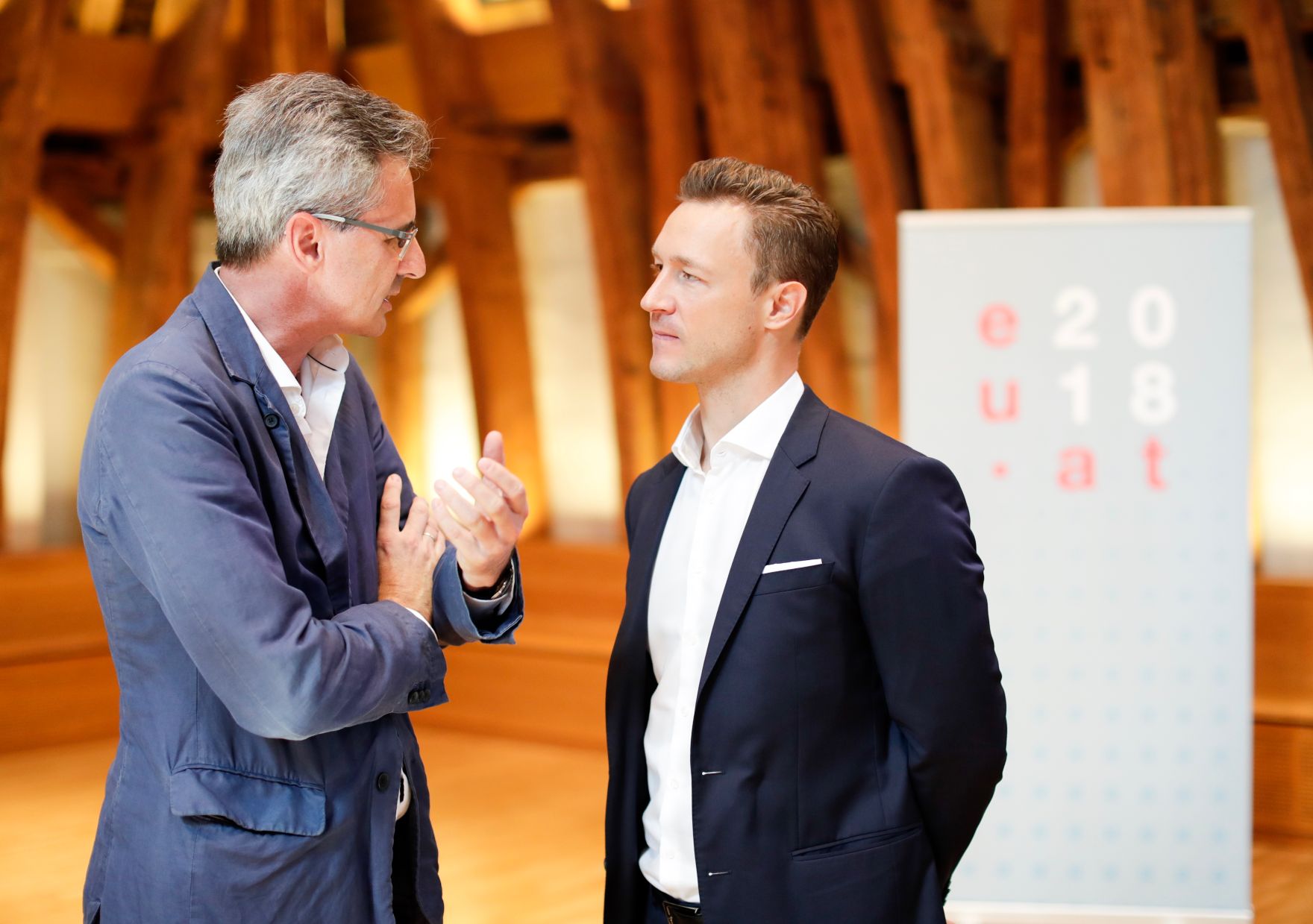 Am 13. September 2018 nahm Bundesminister Gernot Bl&uuml;mel (r.) an der Europ&auml;ischen Konferenz f&uuml;r Architekturpolitik in der TU Wien teil.