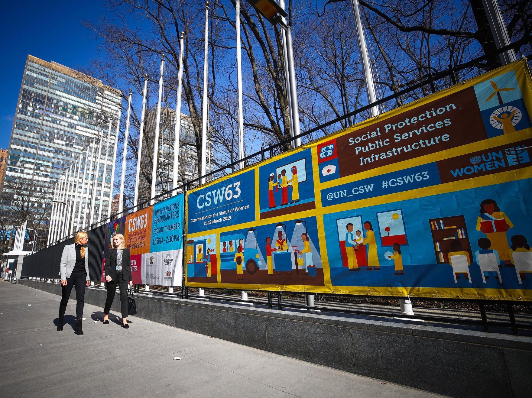 Am 11. M&auml;rz 2019 reiste Bundesministerin Juliane Bogner-Strau&szlig; (l.) nach New York zur Frauenstatuskommission der Vereinten Nationen.