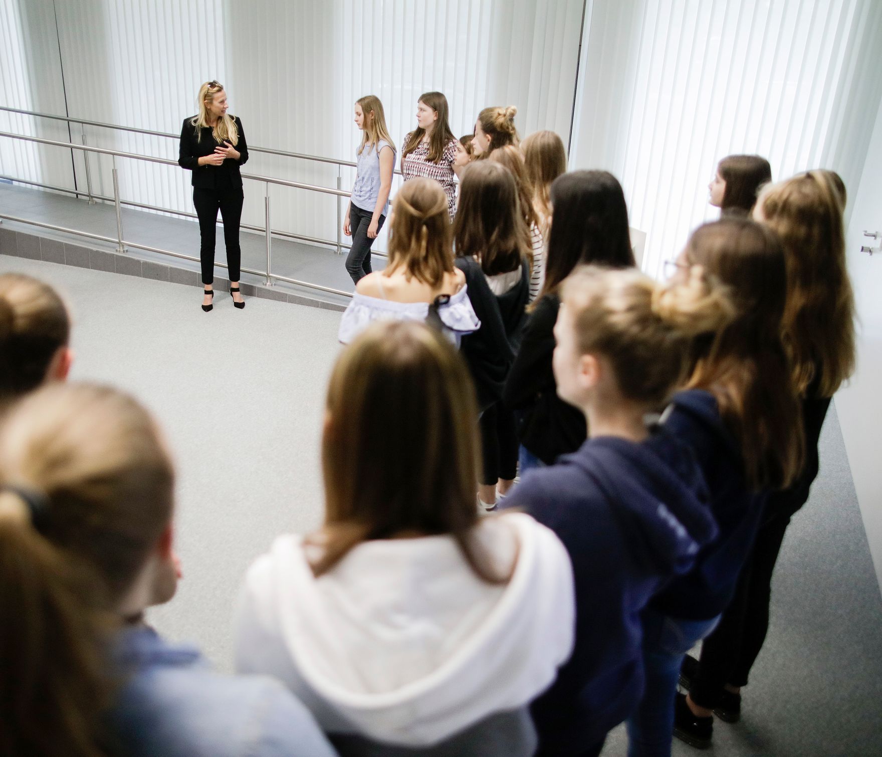 Am 25. April 2019 fand der 18. Girls' Day statt. Im Bild Bundesministerin Juliane Bogner-Strau&szlig; (l.) beim Jobtalks 2.0 for Girls!.