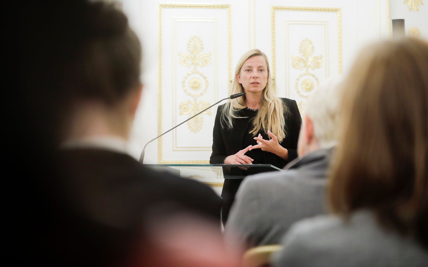 Am 29. April 2019 fand der Mentory Club im Bundeskanzleramt statt. Im Bild Bundesministerin Juliane Bogner-Strau&szlig; bei der Festansprache.