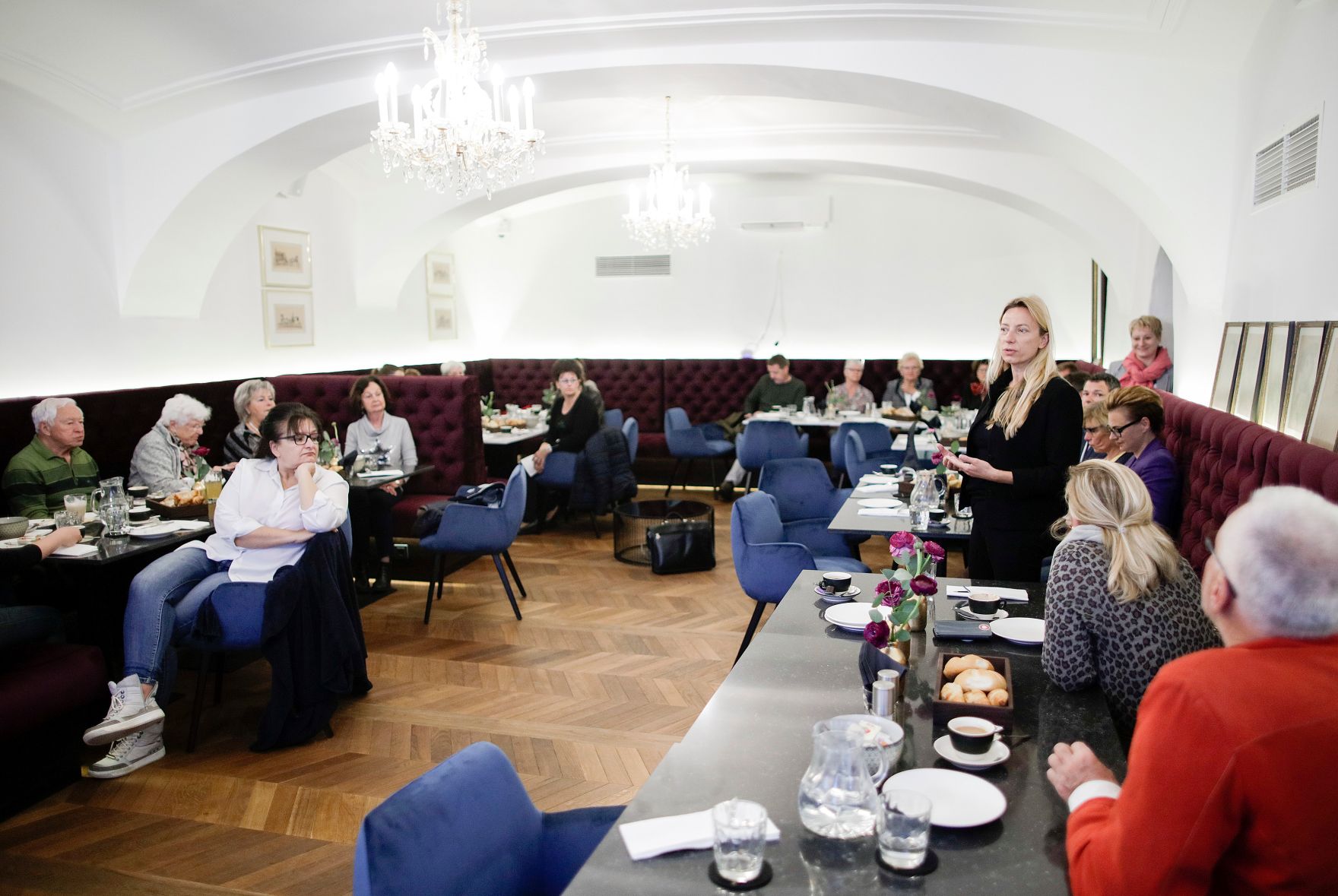 Am 30. April 2019 reiste Bundesministerin Juliane Bogner-Strau&szlig; anl&auml;sslich eines Bundesl&auml;ndertags nach K&auml;rnten. Im Bild beim Familienfr&uuml;hst&uuml;ck in Villach.