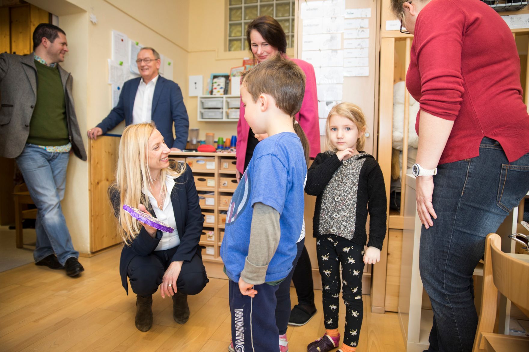 Am 1. Februar 2018 besuchte Bundesministerin Juliane Bogner-Strau&szlig; (v.l.) den heilp&auml;dagogischen Kindergarten Panoramagasse in Graz.