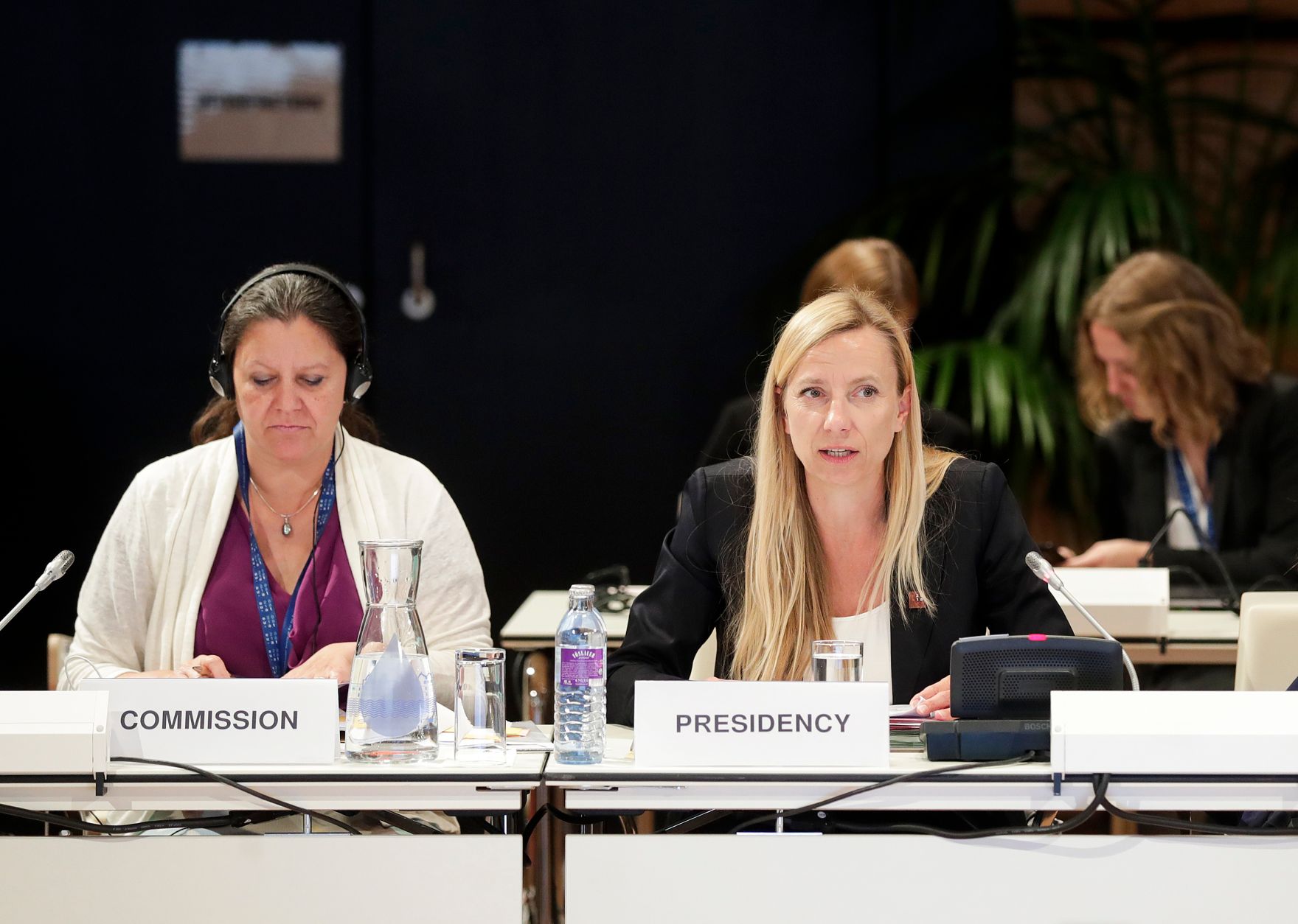 Am 23. Juli 2018 nahm Bundesministerin Juliane Bogner-Strau&szlig; (r.) im Rahmen des &ouml;sterreichischen Ratsvorsitzes an der Sitzung der High Level Group on Gender Mainstreaming teil.