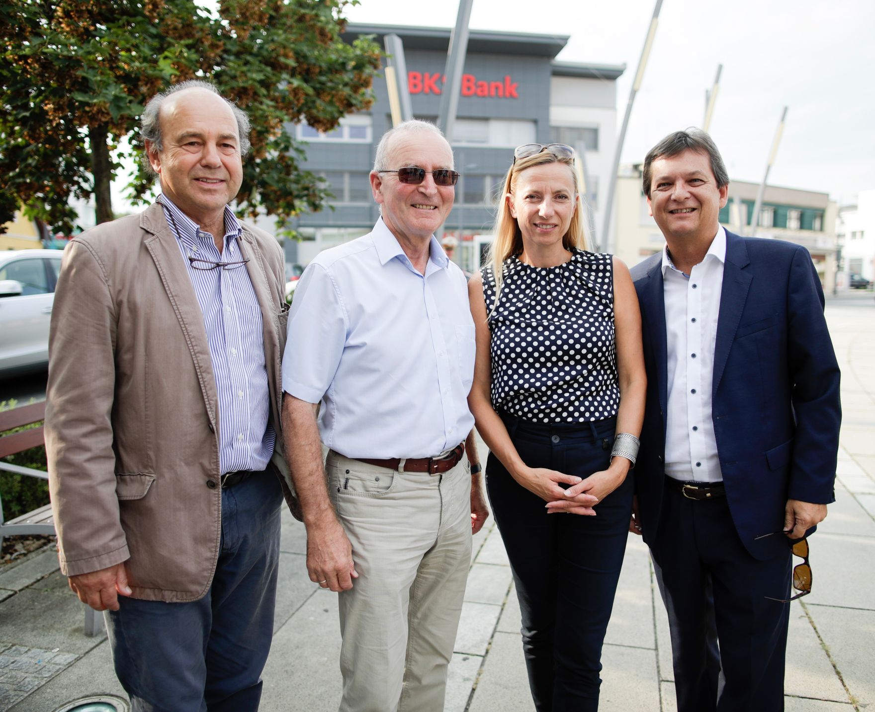 Am 6. September 2018 reiste Bundesministerin Juliane Bogner-Strau&szlig; (2.v.r.) im Zuge eines Bundesl&auml;ndertags ins Burgenland. Im Bild beim Empfang am Hauptplatz Oberpullendorf.