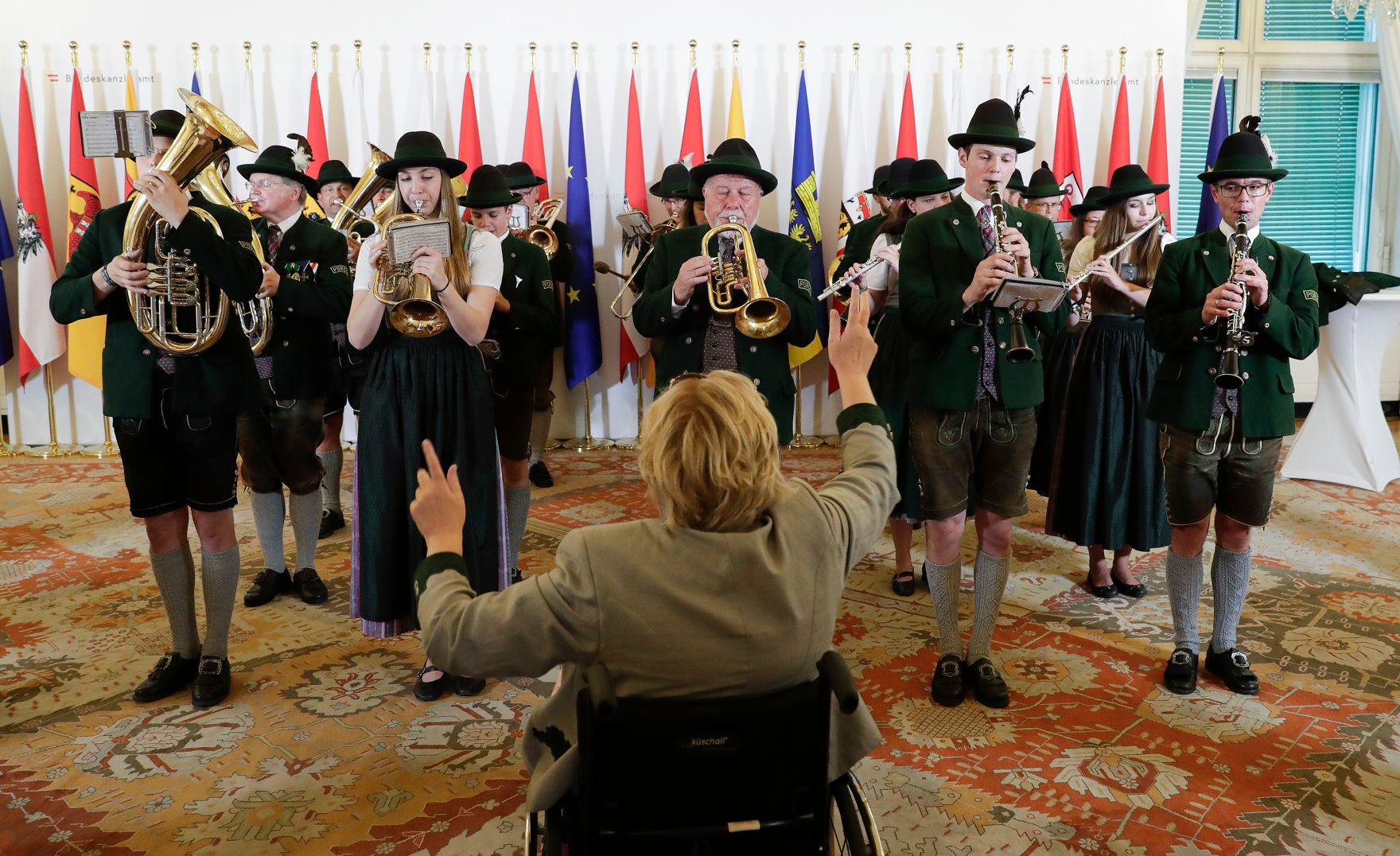 Am 14. September 2018 war die Trachtenkapelle P&uuml;rgg zu Besuch bei Bundesministerin Juliane Bogner-Strau&szlig;.