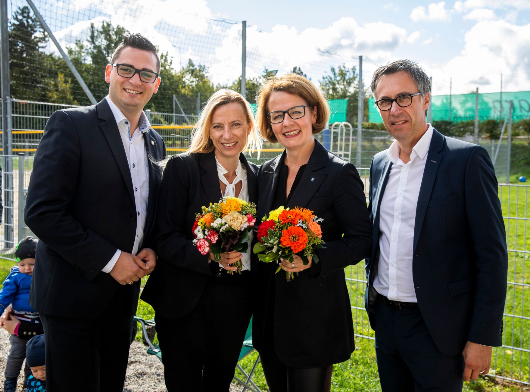 Am 24. September 2018 reiste Bundesministerin Juliane Bogner-Strau&szlig; (m.l.) anl&auml;sslich eines Bundesl&auml;ndertags nach Nieder&ouml;sterreich. Im Bild mit dem B&uuml;rgermeister von Melk Patrick Strobl (l.) beim Besuch der "Tagesbetreuung Melk".
