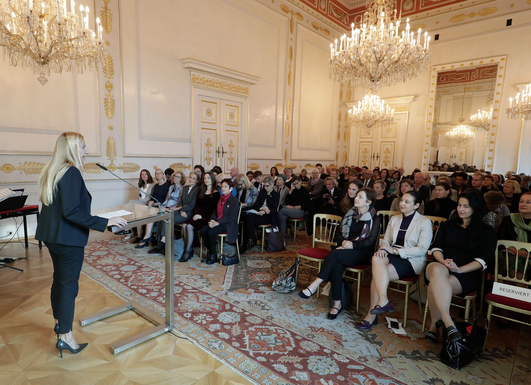 Am 8. Oktober 2018 &uuml;berreichte Bundesministerin Juliane Bogner-Strau&szlig; (im Bild) den Lebenswerk-Preis und die K&auml;the-Leichter-Preise 2018.