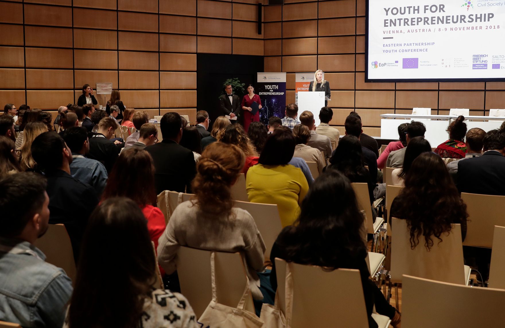 Am 8. November 2018 er&ouml;ffnete Bundesministerin Juliane Bogner-Strau&szlig; (im Bild) die Eastern Partnership Youth Conference.