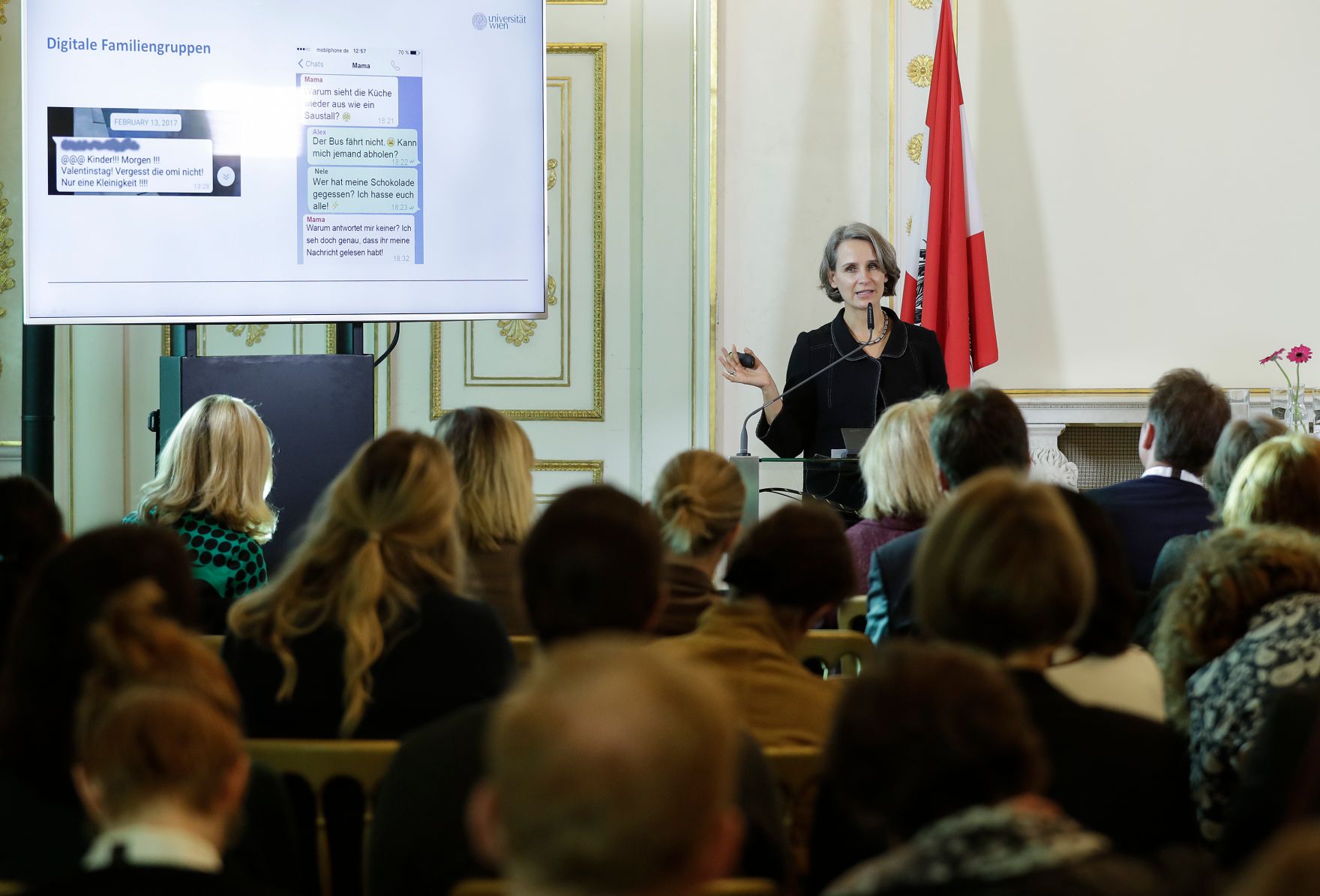 Am 13. November 2018 fand das &quot;Fachsymposium Familie.Arbeit.Zukunft &ndash; Ver&auml;nderungen in der Arbeitswelt&quot; im Bundeskanzleramt statt. Im Bild Ulrike Zartler vom Institut f&uuml;r Soziologie an der Universit&auml;t Wien.