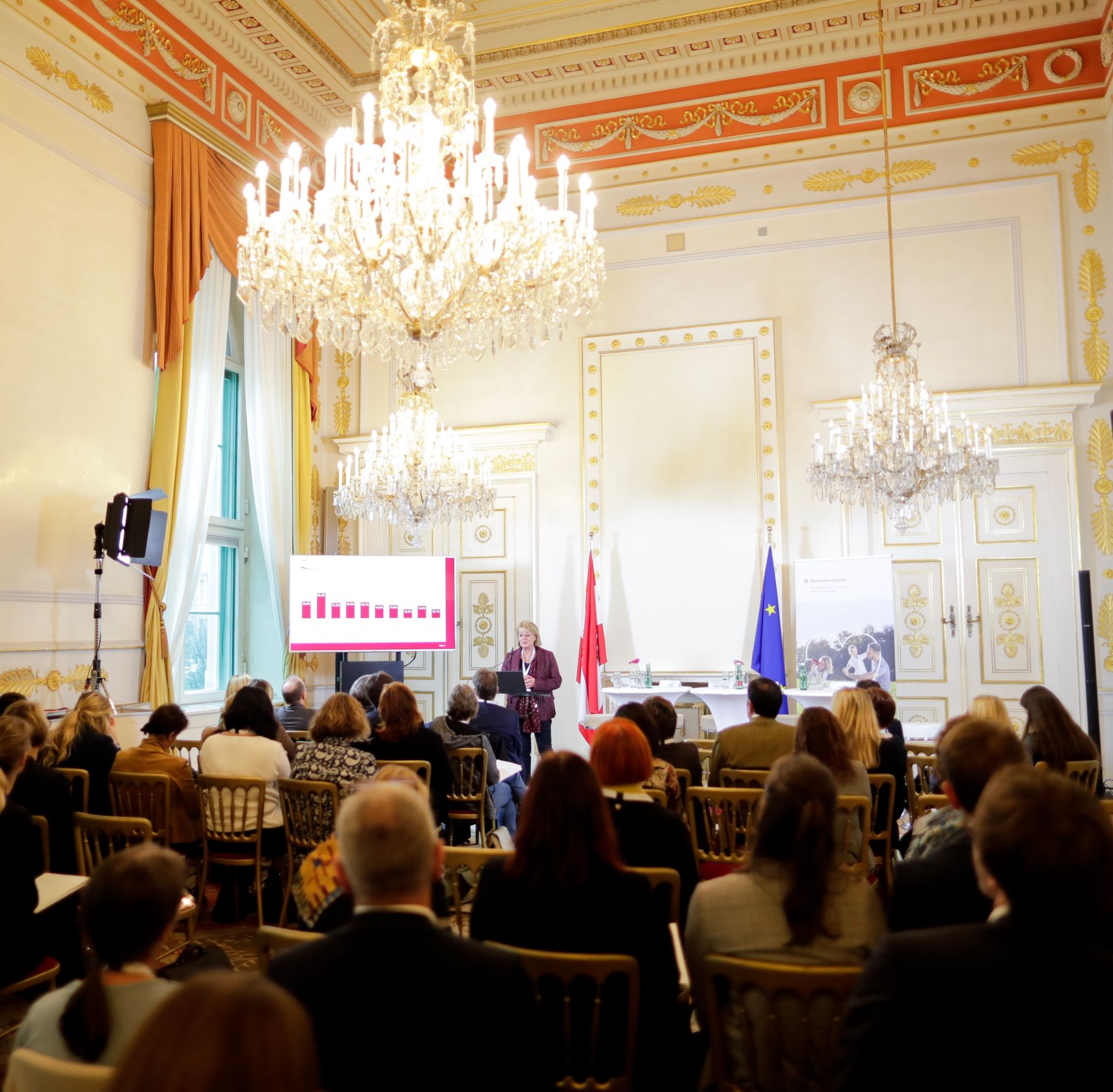 Am 13. November 2018 fand das &quot;Fachsymposium Familie.Arbeit.Zukunft &ndash; Ver&auml;nderungen in der Arbeitswelt&quot; im Bundeskanzleramt statt. Im Bild Irene Gerlach vom &quot;Forschungszentrum Familienbewusste Personalpolitik&quot; der Westf&auml;lischen Wilhelms-Universit&auml;t M&uuml;nster.