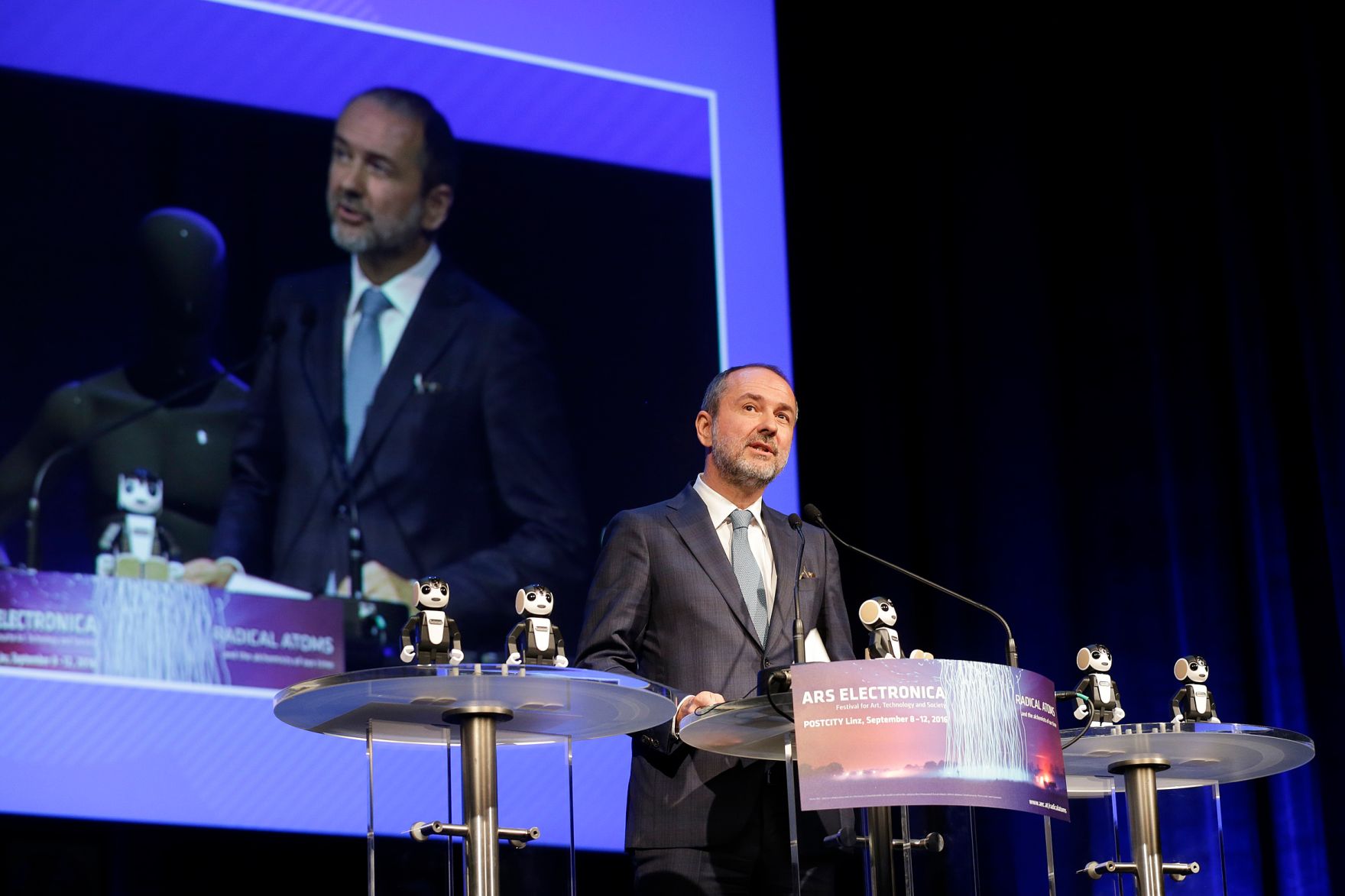 Am 9. September 2016 nahm Kunst- und Kulturminister Thomas Drozda an der Ars Electronica Gala teil. Im Bild bei der Festansprache.