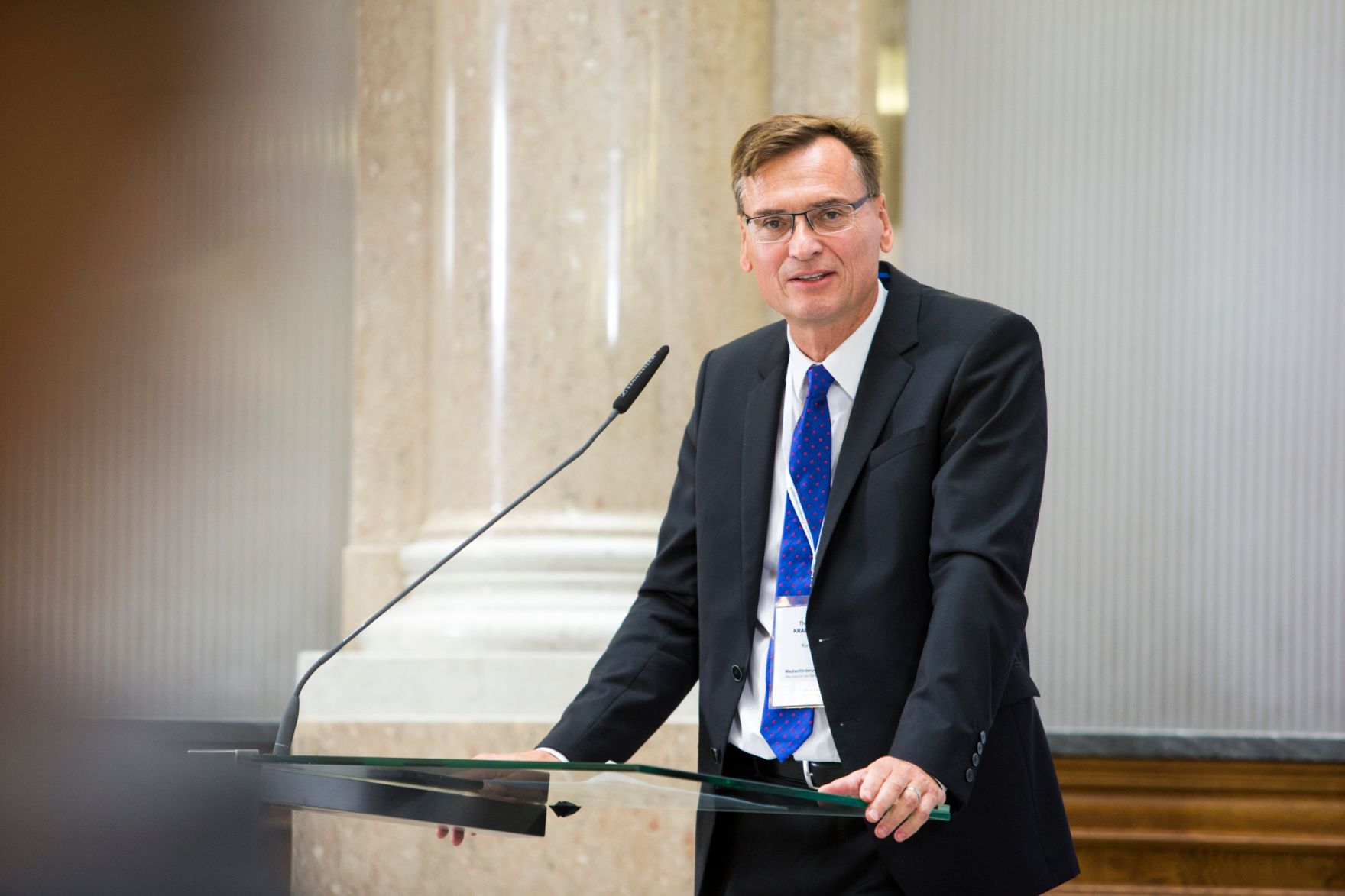 Am 19. September 2016 fand die Enquete "Medienf&ouml;rderung neu - Was braucht die Demokratie?" statt. Im Bild Thomas Kralinger, KURIER-Gesch&auml;ftsf&uuml;hrer.