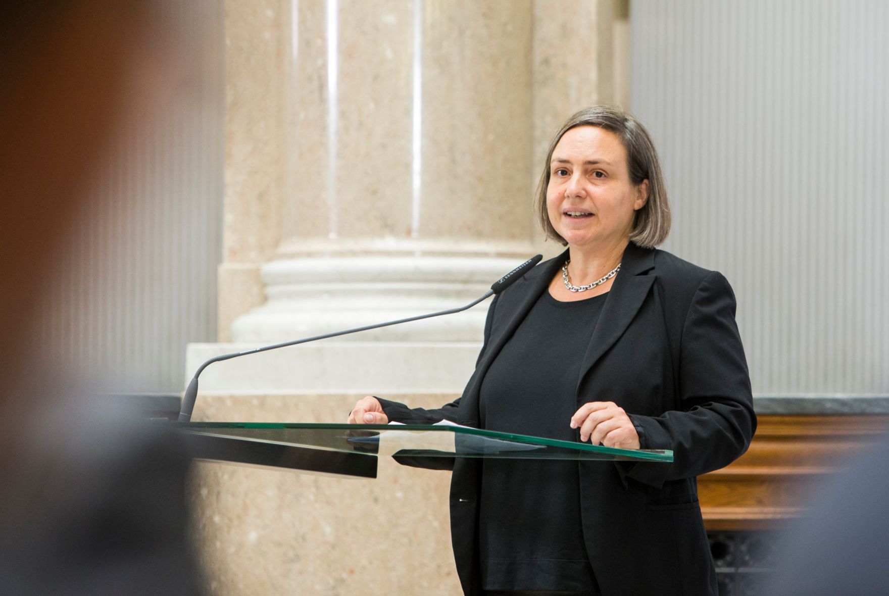 Am 19. September 2016 fand die Enquete "Medienf&ouml;rderung neu - Was braucht die Demokratie?" statt. Im Bild Daniela Kraus, fjum-Gesch&auml;ftsf&uuml;hrerin.