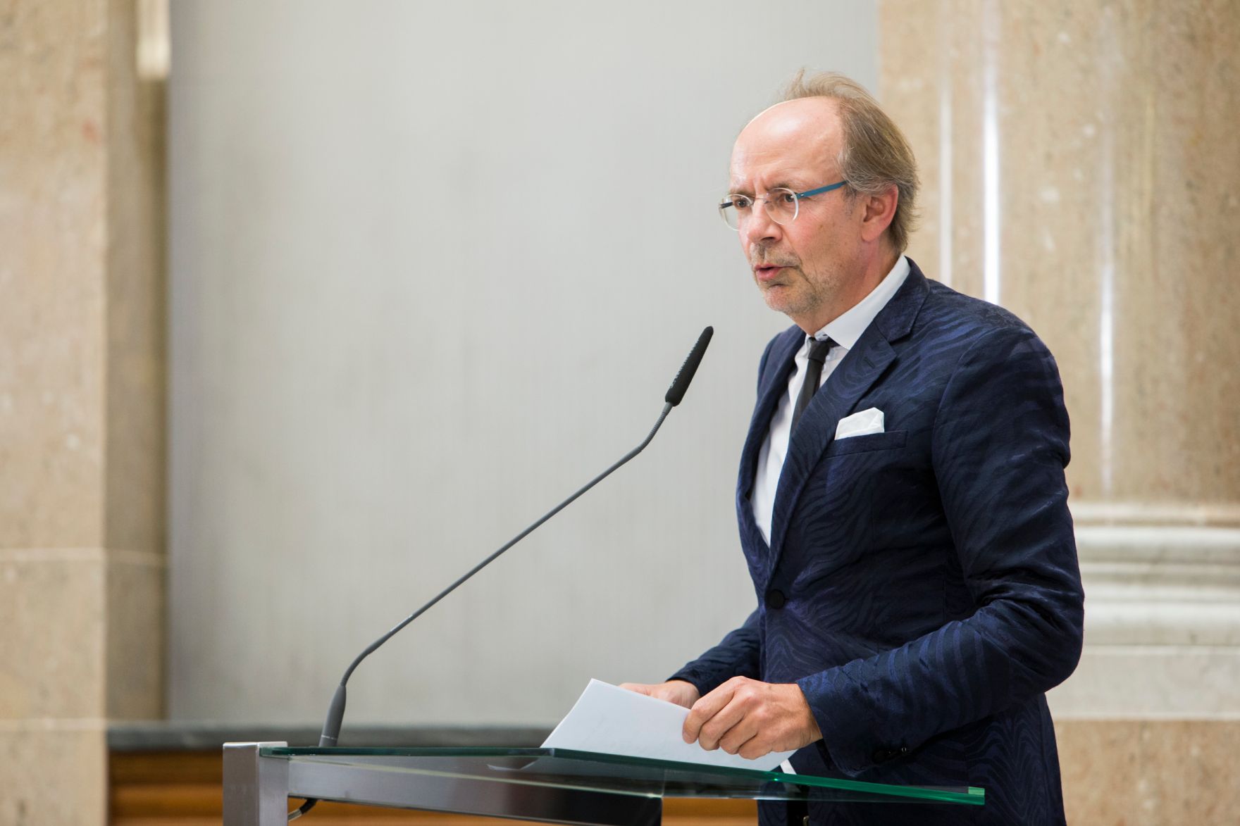 Am 19. September 2016 fand die Enquete "Medienf&ouml;rderung neu - Was braucht die Demokratie?" statt. Im Bild Eugen Russ, Russmedia-Gesch&auml;ftsf&uuml;hrer.