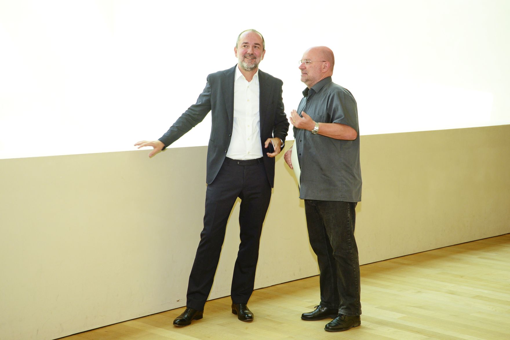 Am 21. Juli 2016 verlieh Kunst- und Kulturminister Thomas Drozda (l.) den &Ouml;sterreichischen Museumspreis an das Vorarlberg Museum in Bregenz. Im Bild mit Direktor Andreas Rudigier (r.).