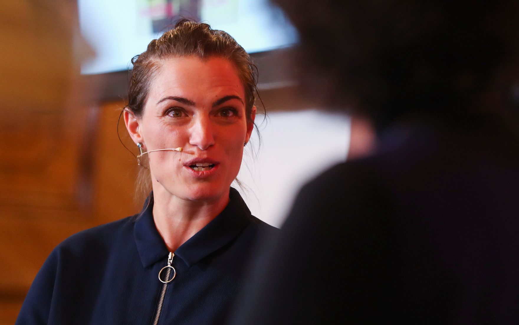 Am 19. April fand die Diskussionsreihe &bdquo;Open Space&ldquo; mit Bundesminister Thomas Drozda, Maria Lisogorskaya, Isolde Charim, Verena Konrad (im Bild) und Angelika Fitz statt.