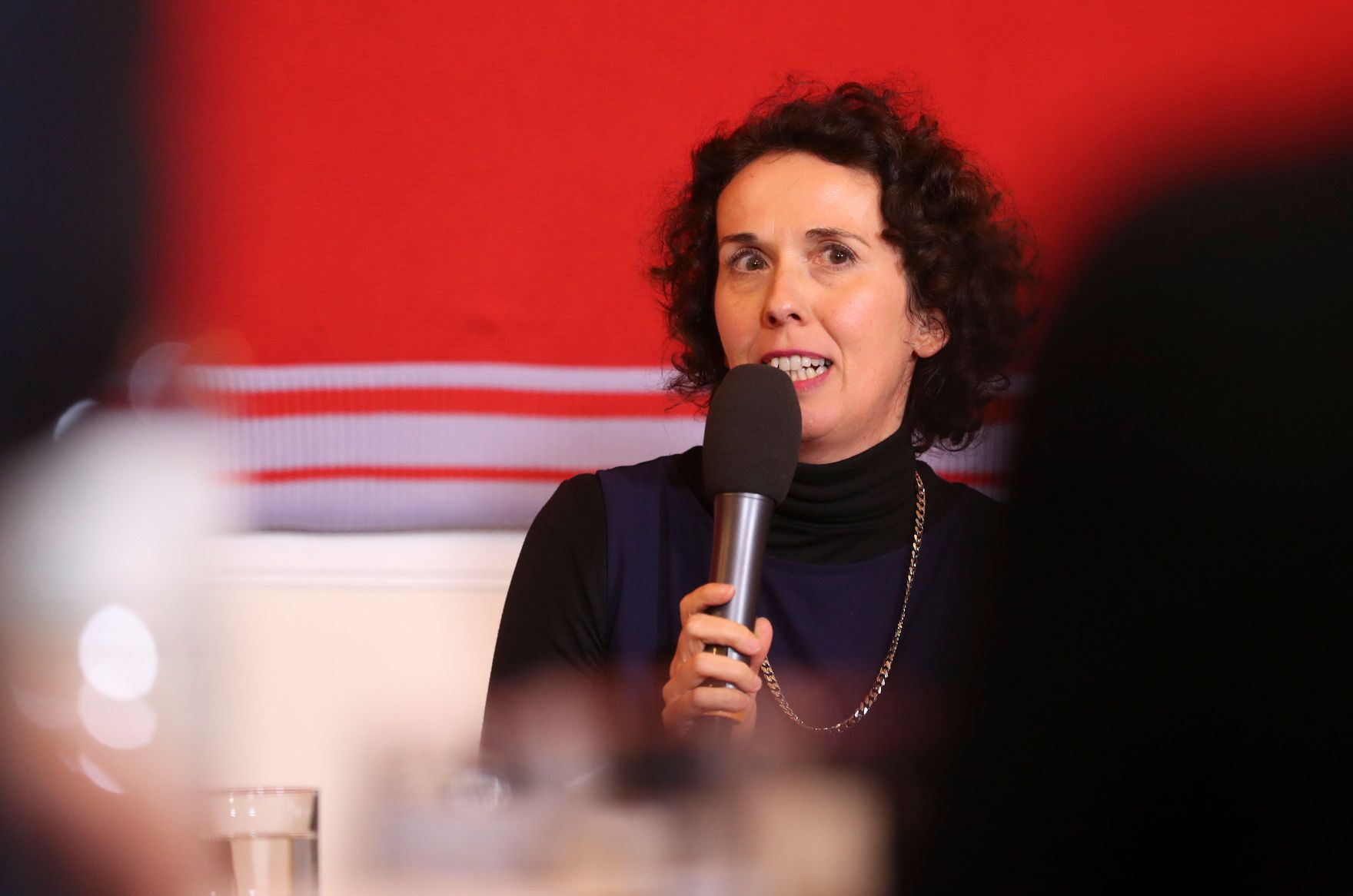 Am 19. April fand die Diskussionsreihe &bdquo;Open Space&ldquo; mit Bundesminister Thomas Drozda, Maria Lisogorskaya, Isolde Charim, Verena Konrad und Angelika Fitz (im Bild) statt.