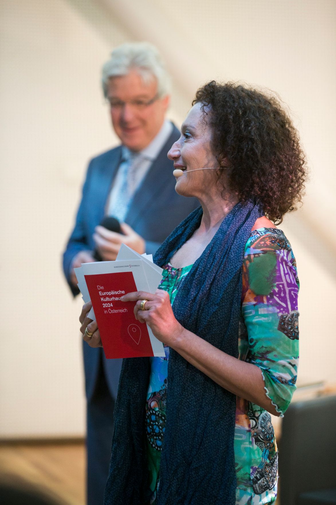 Am 9. Juni 2017 nahm Kunst- und Kulturminister Thomas Drozda an der Veranstaltung "Europ&auml;ische Kulturhauptstadt 2024 - Mehr Kultur durch mehr Europa" teil. Im Bild die Moderatorin Konstanze Breitebner.