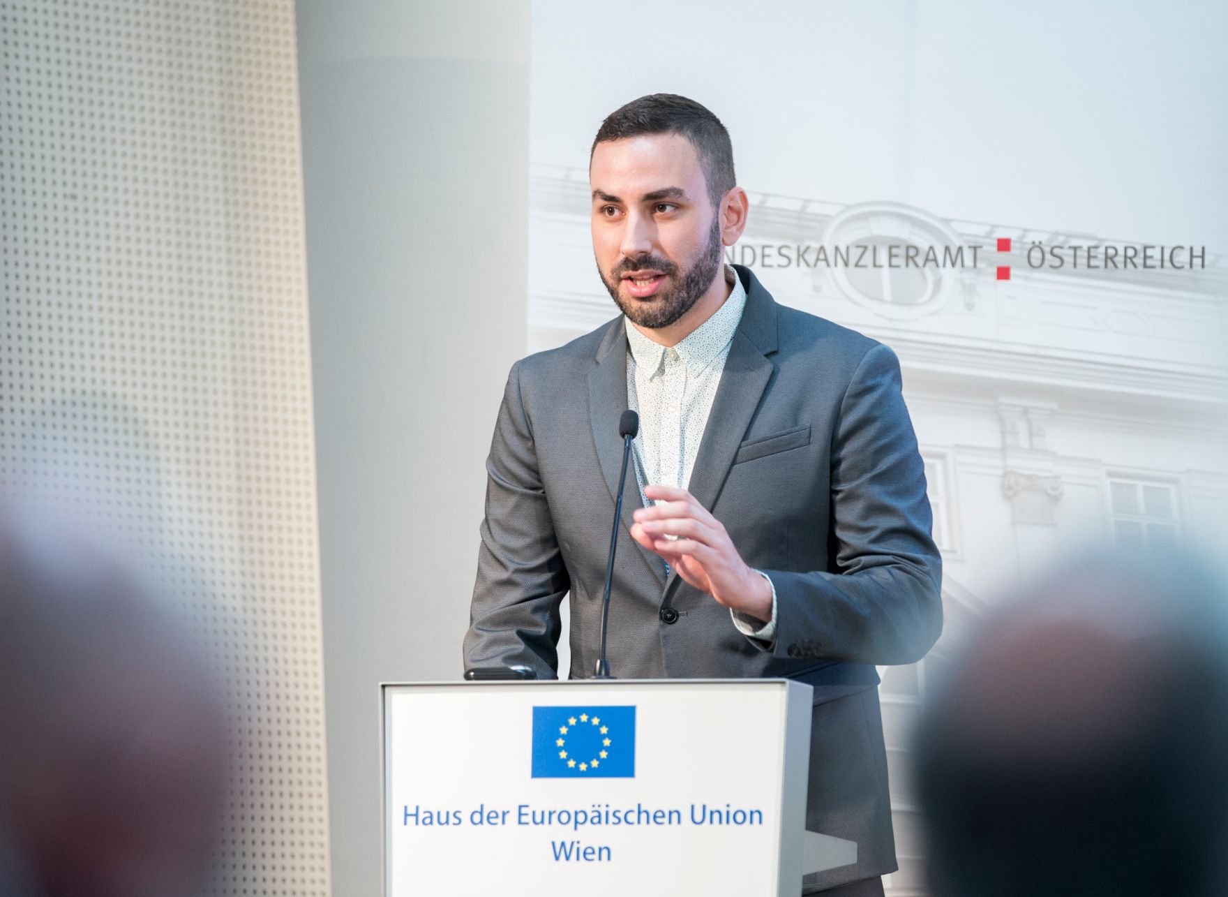 Am 9. Juni 2017 nahm Kunst- und Kulturminister Thomas Drozda an der Veranstaltung "Europ&auml;ische Kulturhauptstadt 2024 - Mehr Kultur durch mehr Europa" teil. Im Bild Vuk Radulović, Internationale Beziehungen, Novi Sad 2021.