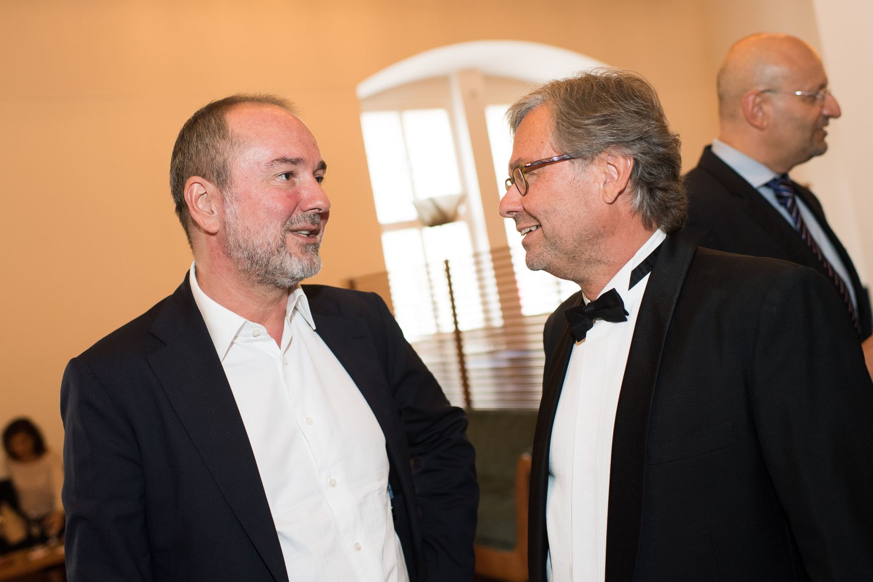 Am 27. Juli 2017 besuchte Kunst- und Kulturminister Thomas Drozda (l.) den ORF-Cocktail-Empfang anl&auml;sslich der Salzburger Festspiele. Im Bild mit ORF-Generaldirektor Alexander Wrabetz (r.).