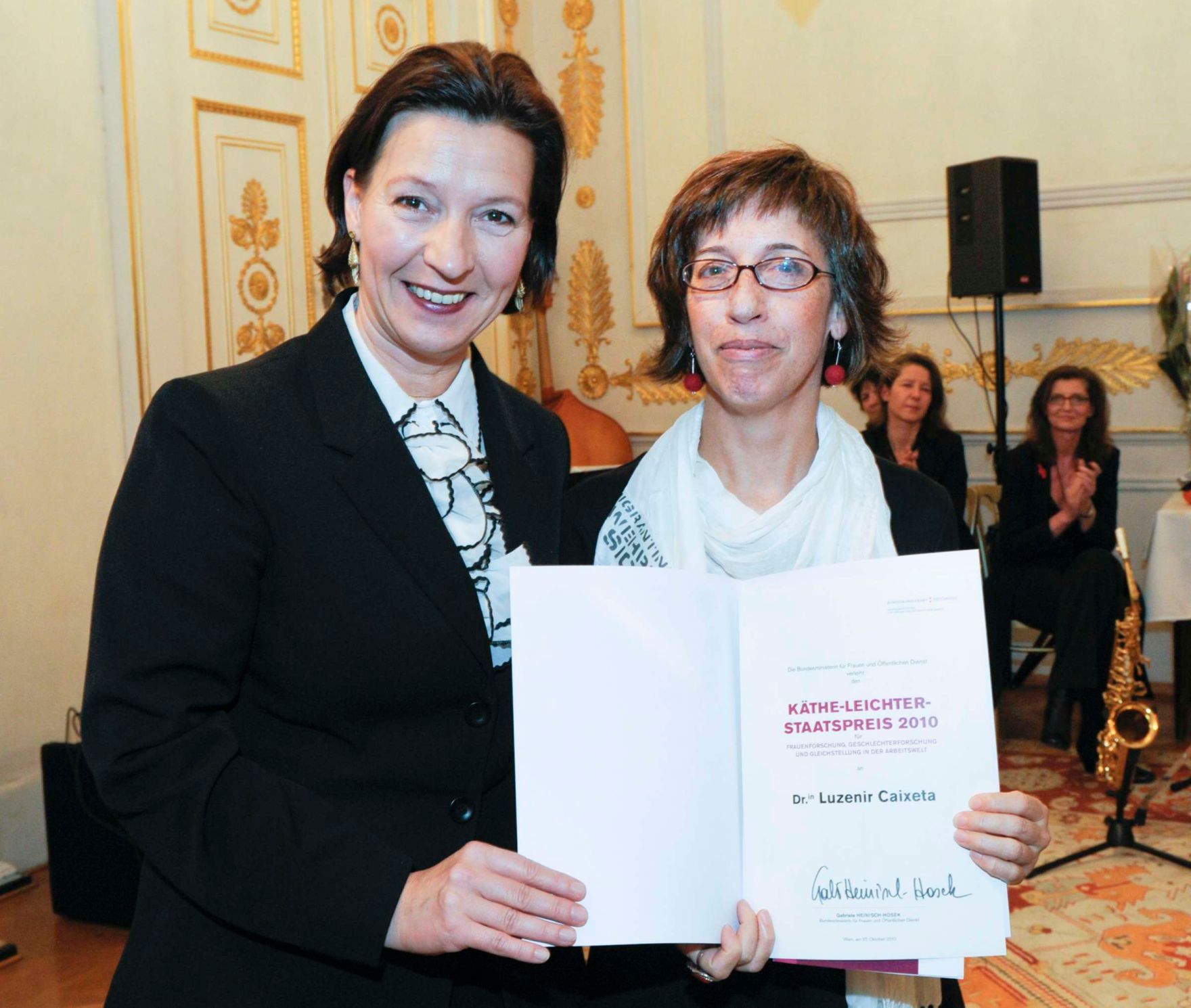 Am 27. Oktober 2010 lud Frauenministerin Gabriele Heinisch-Hosek zur K&auml;the-Leichter-Preisverleihung 2010 ins Bundeskanzleramt in Wien.