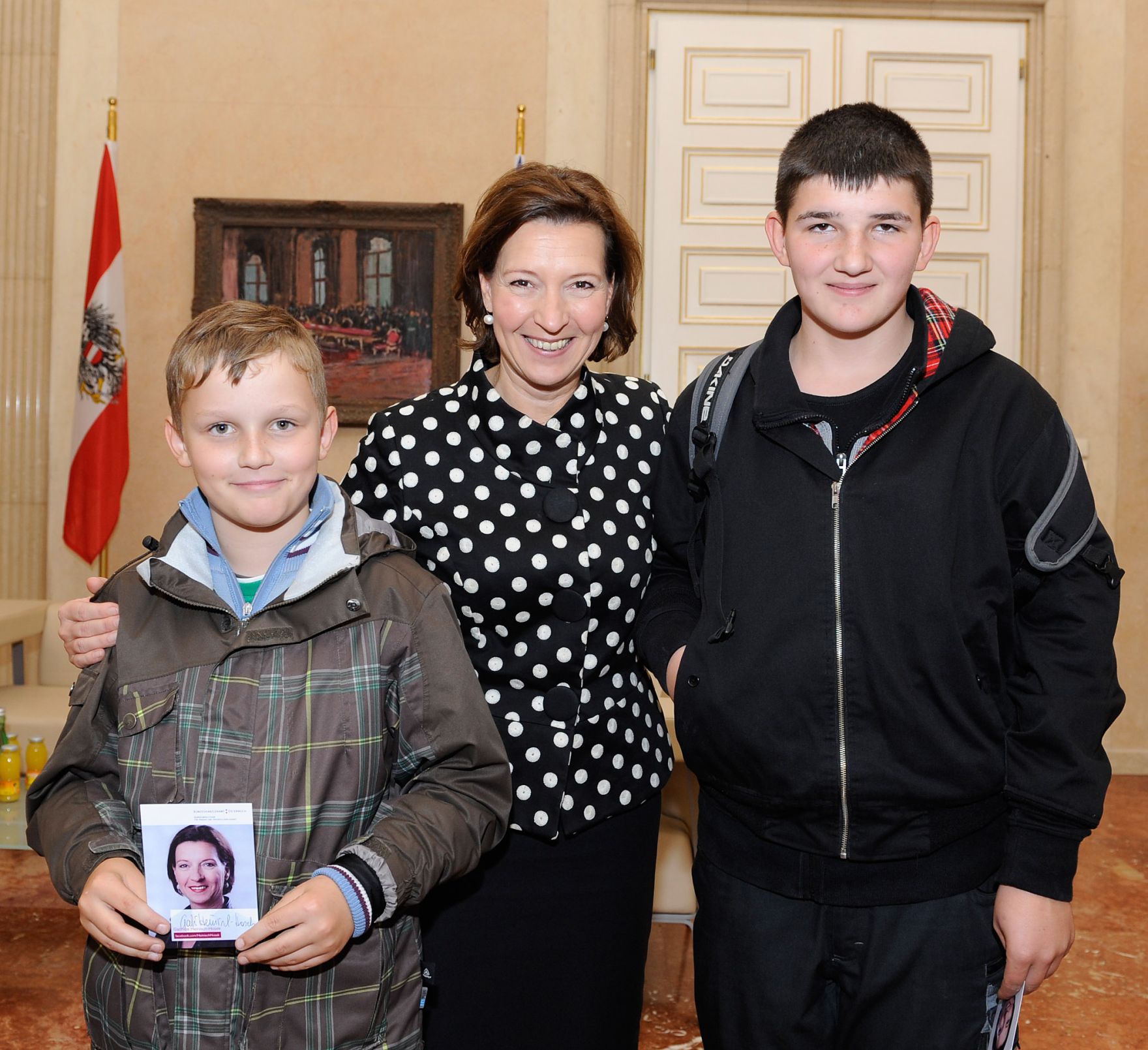 Am 26. Oktober 2012 empfing Frauenministerin Gabriele Heinisch-Hosek im Rahmen des Nationalfeiertages Besucherinnen und Besucher im Bundeskanzleramt.