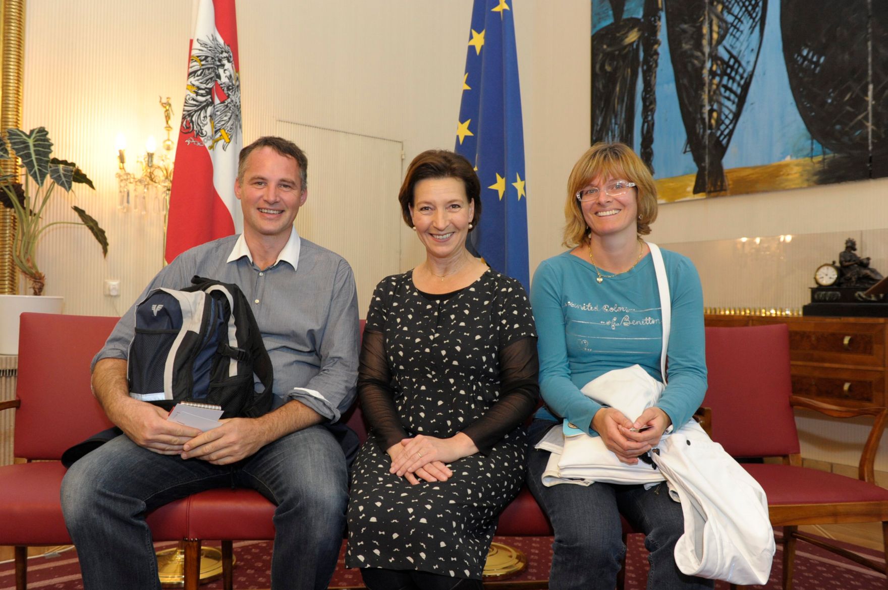 Am 26. Oktober 2013 empfing Frauenministerin Gabriele Heinisch-Hosek im Rahmen des Nationalfeiertages Besucherinnen und Besucher im Bundeskanzleramt.