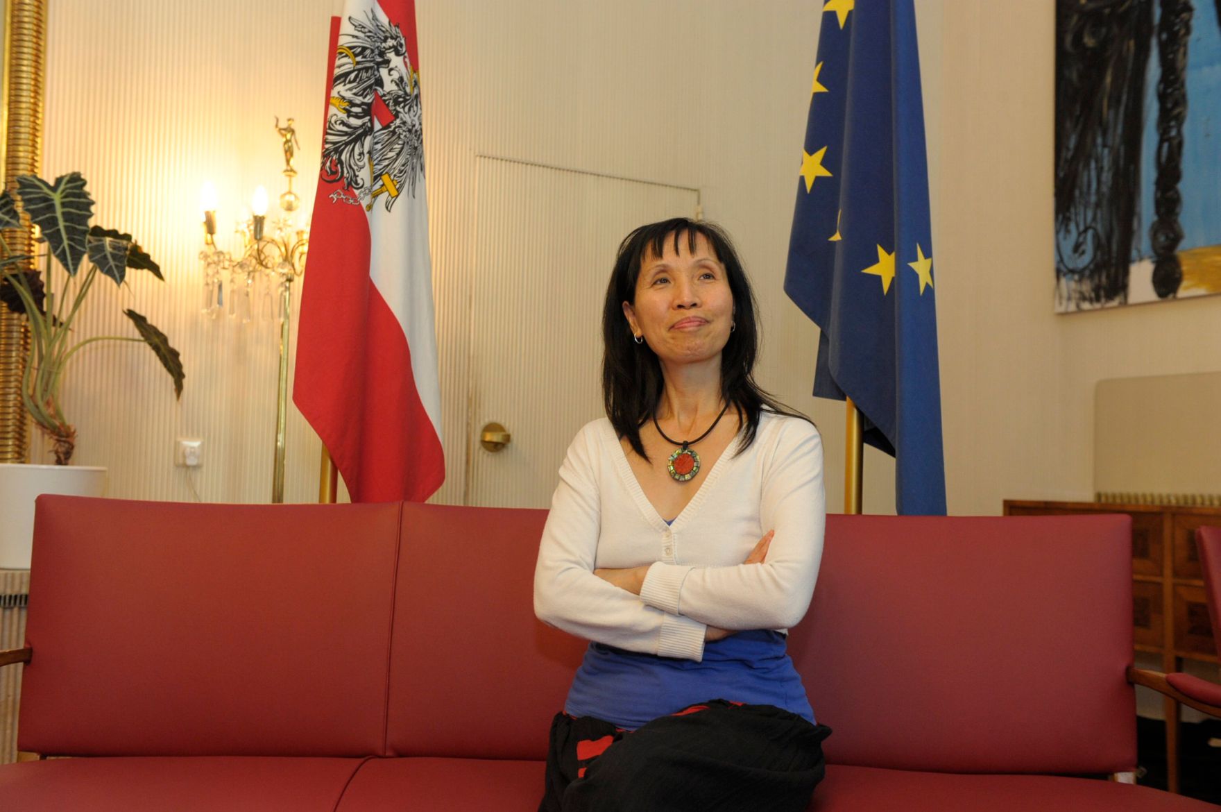 Am 26. Oktober 2013 empfing Frauenministerin Gabriele Heinisch-Hosek im Rahmen des Nationalfeiertages Besucherinnen und Besucher im Bundeskanzleramt.