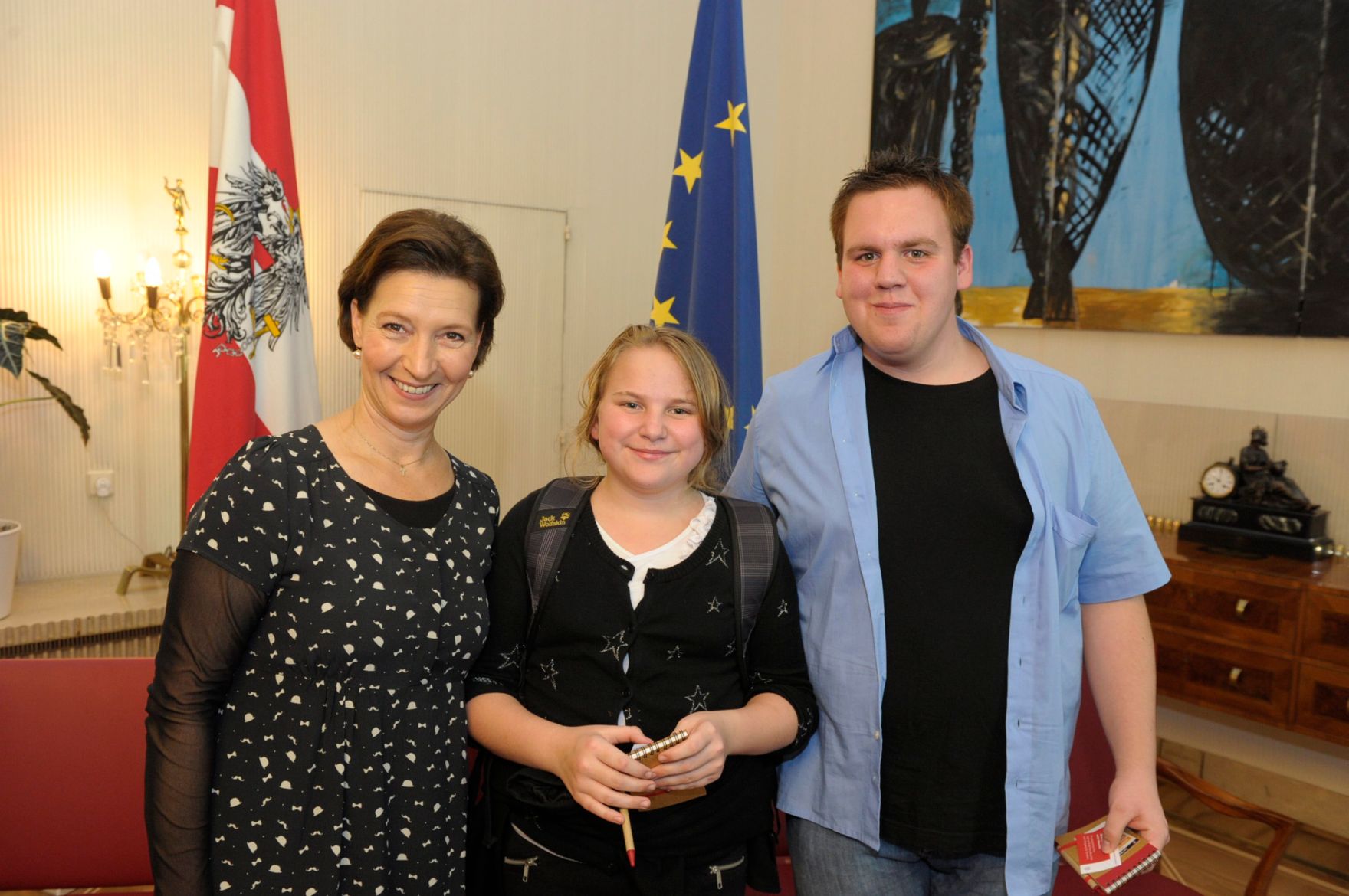 Am 26. Oktober 2013 empfing Frauenministerin Gabriele Heinisch-Hosek im Rahmen des Nationalfeiertages Besucherinnen und Besucher im Bundeskanzleramt.