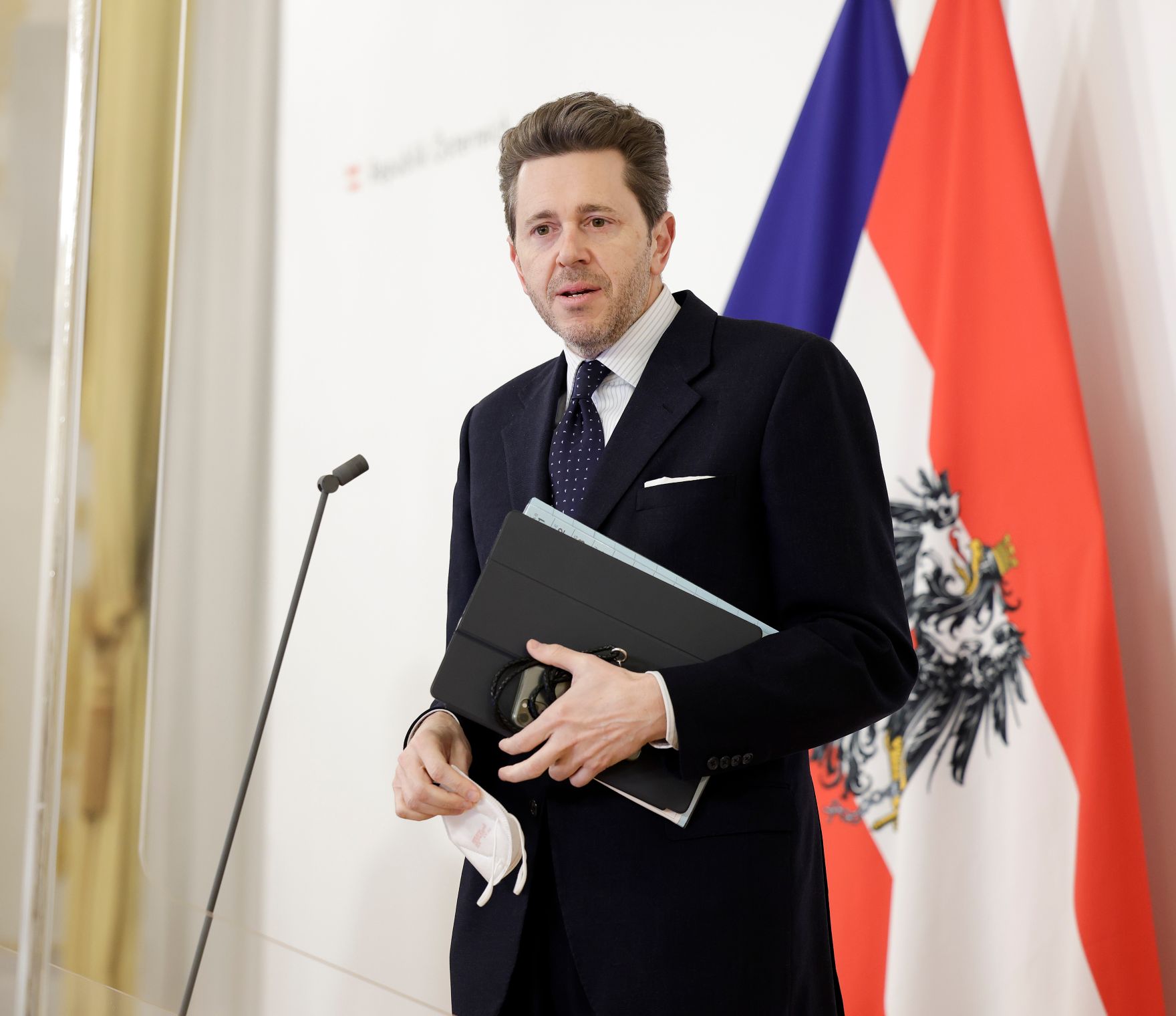 Am 19. J&auml;nner 2021 fand der Sozialpartnergipfel statt. Im Bild der Pr&auml;sident der Wirtschaftskammer &Ouml;sterreich Harald Mahrer.