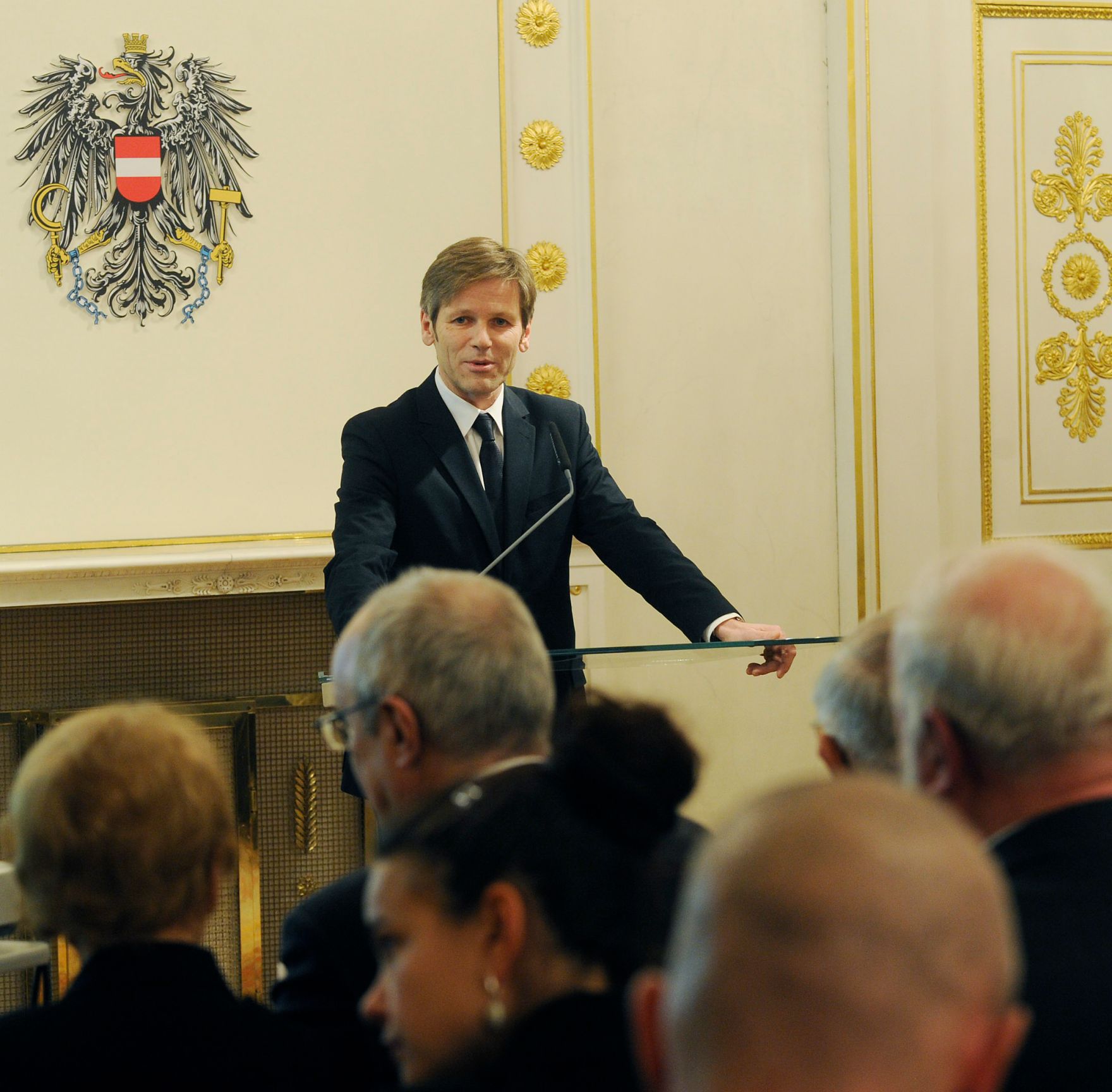 Am 13. J&auml;nner 2011 fand im Bundeskanzleramt eine Gedenkveranstaltung f&uuml;r den Widerstandsk&auml;mpfer und Mitbegr&uuml;nder des Mauthausen Komitees Hans Mar&scaron;&aacute;lek statt. Im Bild Staatssekret&auml;r Josef Ostermayer.