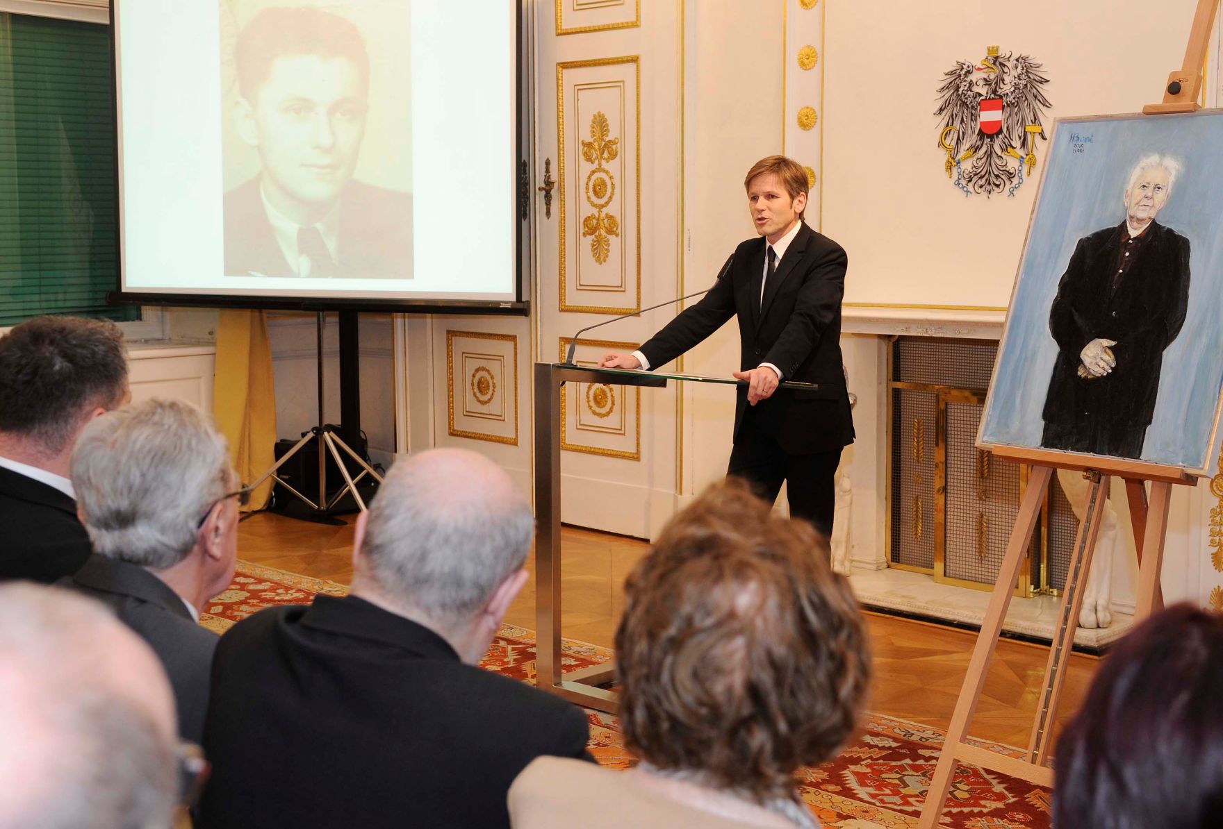 Am 13. J&auml;nner 2011 fand im Bundeskanzleramt eine Gedenkveranstaltung f&uuml;r den Widerstandsk&auml;mpfer und Mitbegr&uuml;nder des Mauthausen Komitees Hans Mar&scaron;&aacute;lek statt. Im Bild Staatssekret&auml;r Josef Ostermayer.
