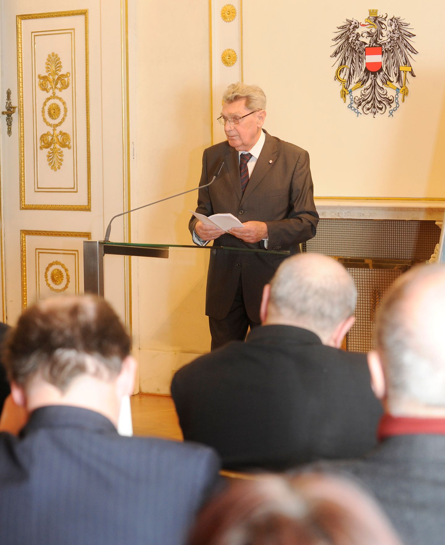 Am 13. J&auml;nner 2011 fand im Bundeskanzleramt eine Gedenkveranstaltung f&uuml;r den Widerstandsk&auml;mpfer und Mitbegr&uuml;nder des Mauthausen Komitees Hans Mar&scaron;&aacute;lek statt. Im Bild Pr&auml;sident des Comit&eacute; International de Mauthausen, Dusan Stefancic.