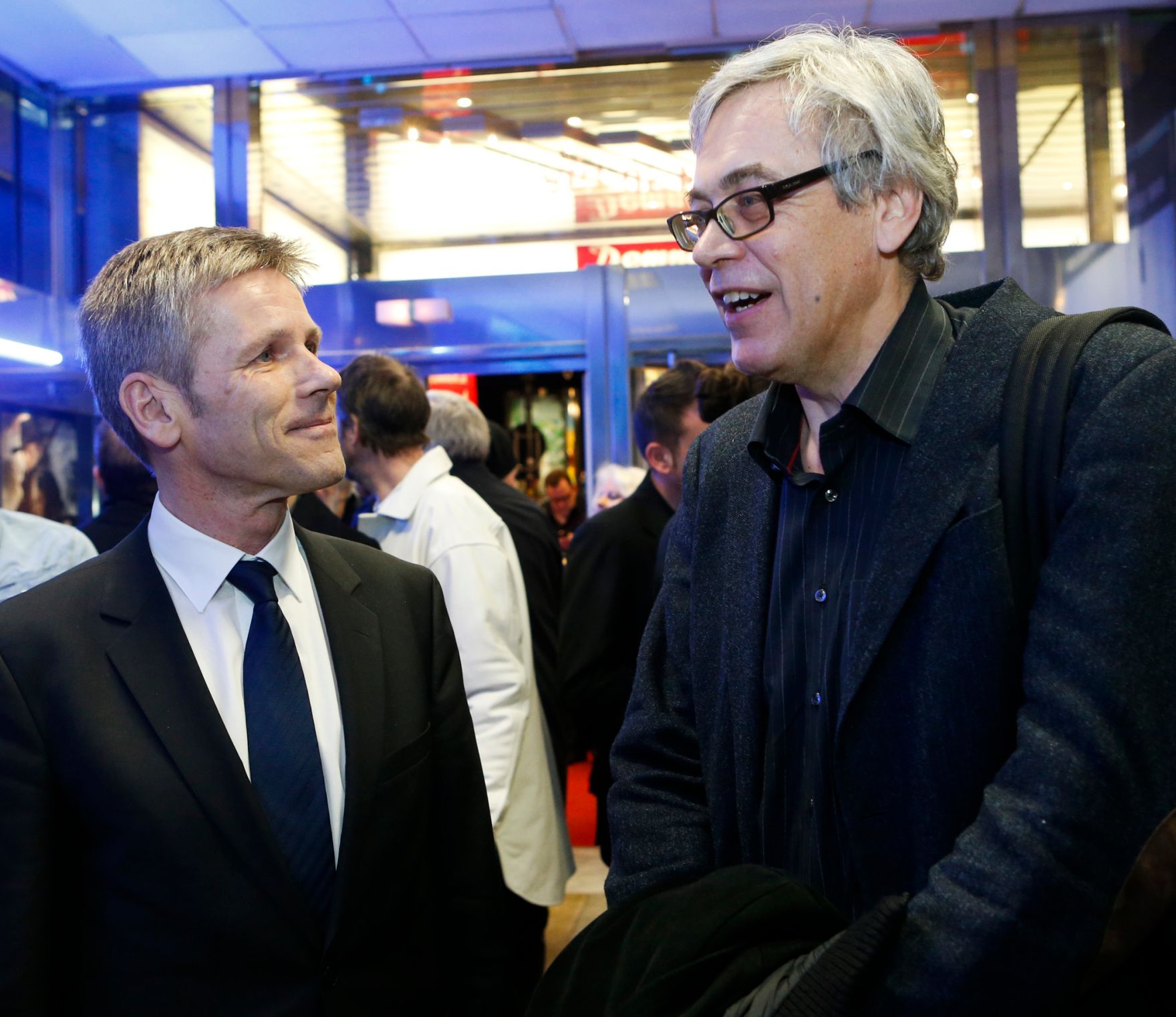 Am 11. Februar 2014 besuchte Kanzleramtsminister Josef Ostermayer (l.) die Filmpremiere von &bdquo;Das finstere Tal&ldquo; im Gartenbaukino. Im Bild mit Unternehmer Michael Stejskal (r.).
