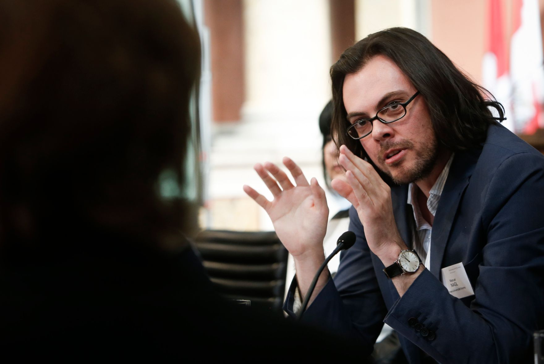Am 26. M&auml;rz 2014 er&ouml;ffnete Kanzleramtsminister Josef Ostermayer die Bundes-PersonalleiterInnen-Tagung in der Universit&auml;t Wien. Im Bild Manuel Nagl (Donau-Universit&auml;t Krems).