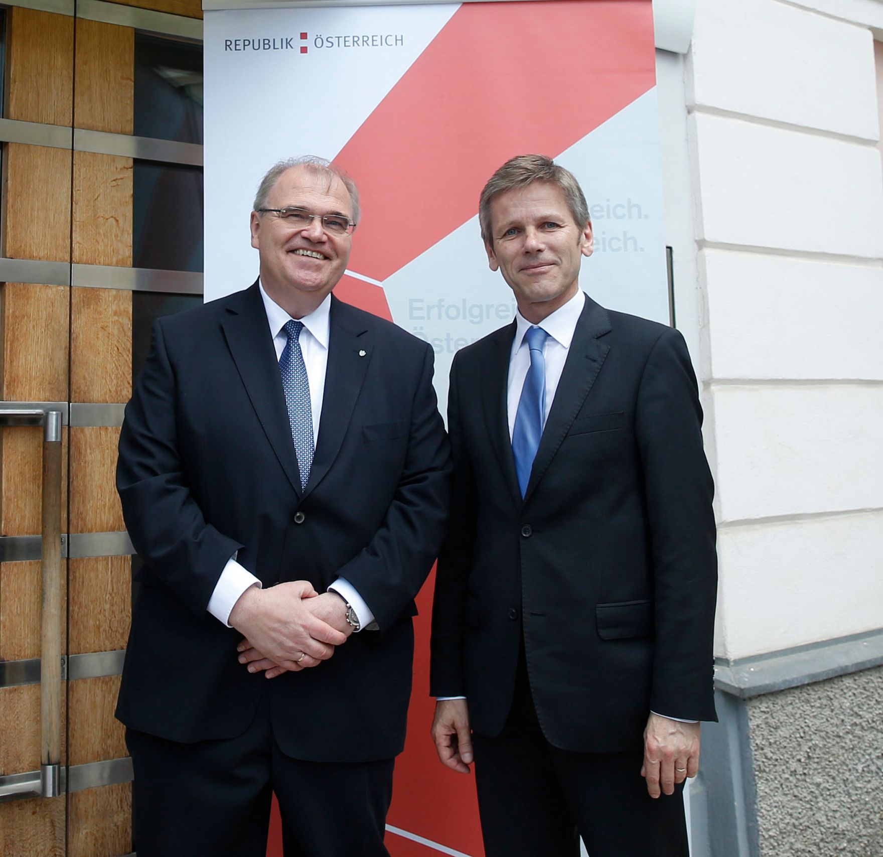 Am 30. Mai 2014 fand in K&auml;rnten die Bundesl&auml;ndertour mit Bundesminister Josef Ostermayer (r.) und Justizminister Wolfgang Brandstetter (l.) statt.