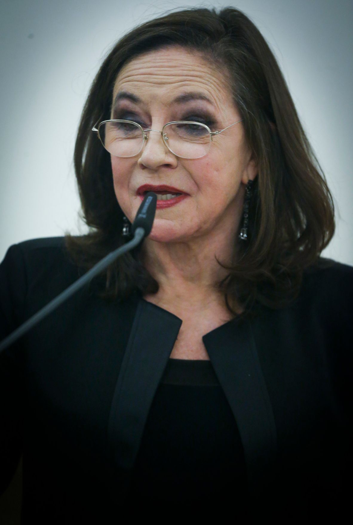 Am 7. November 2014 &uuml;berreichte Kunst- und Kulturminister Josef Ostermayer die Urkunde, mit der Schauspielerin Maria Bill (im Bild) der Berufstitel Kammerschauspielerin verliehen wurde.