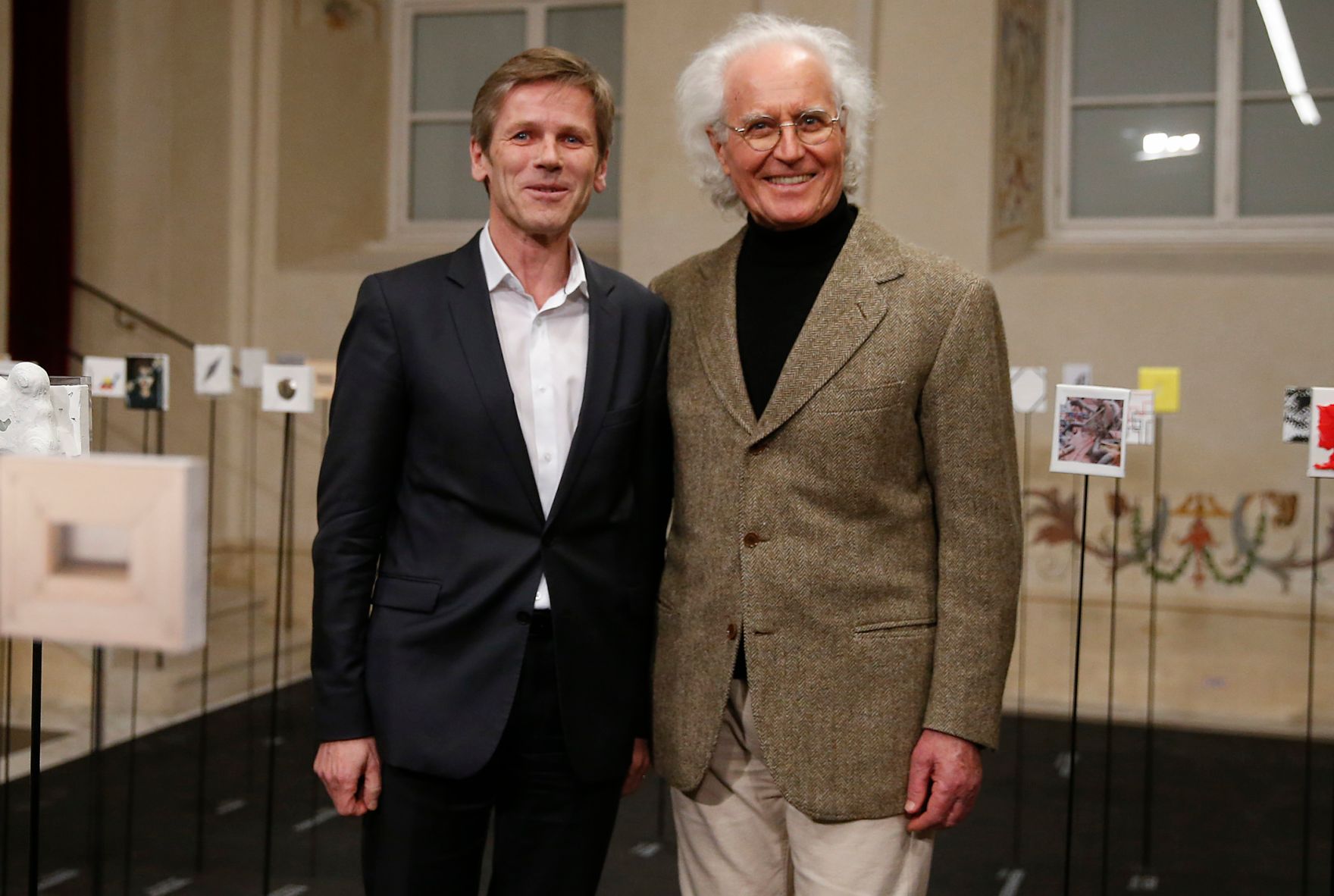 Am 26. Februar 2015 hielt Kunst -und Kulturminister Josef Ostermayer (m.l.) bei der Ausstellungser&ouml;ffnung "Vienna for Art`s Sake!" eine Rede. Im Bild mit Luciano Benetton (r.). 